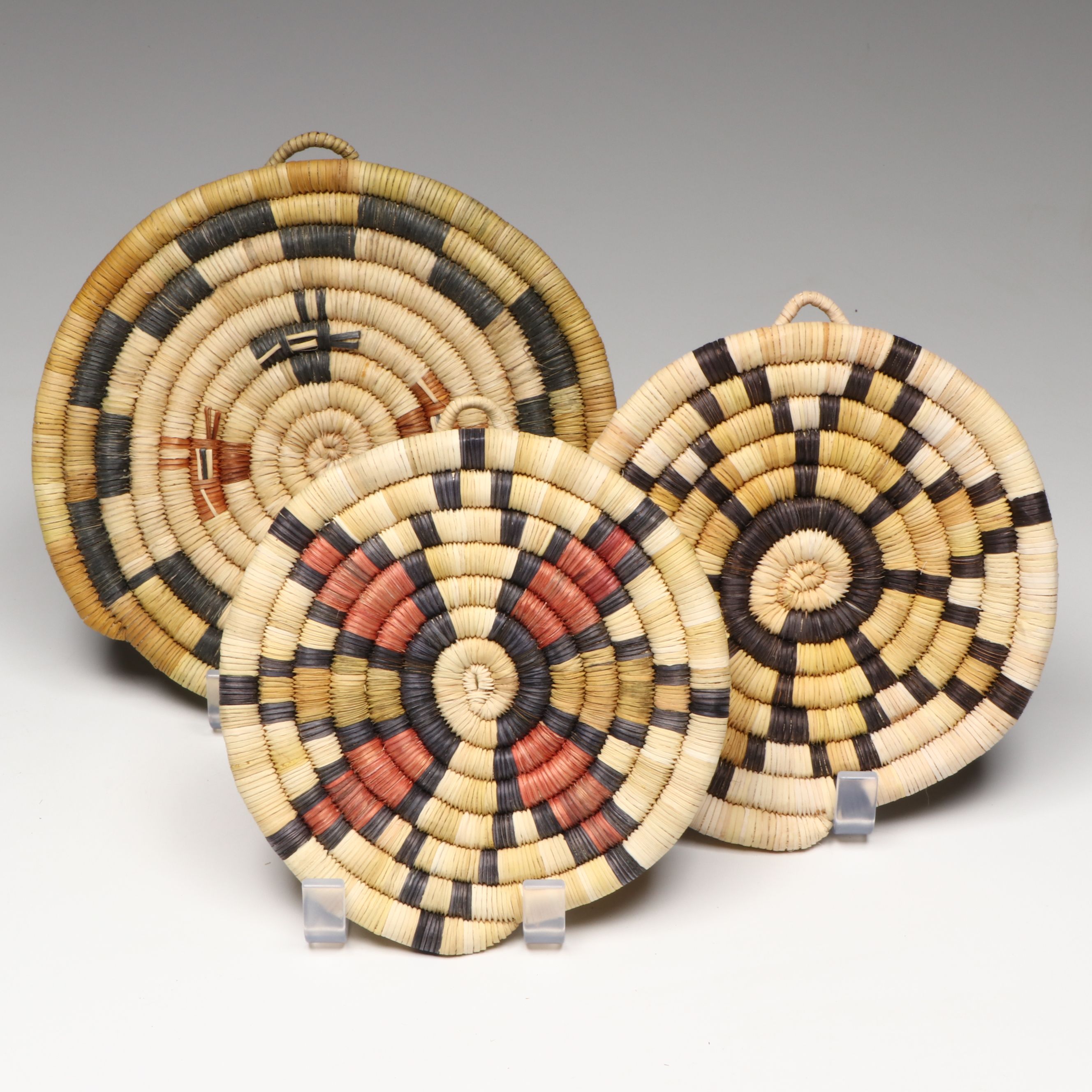 Rachel Torivio Hopi Handwoven Yucca and Galletta Grass Coiled Baskets