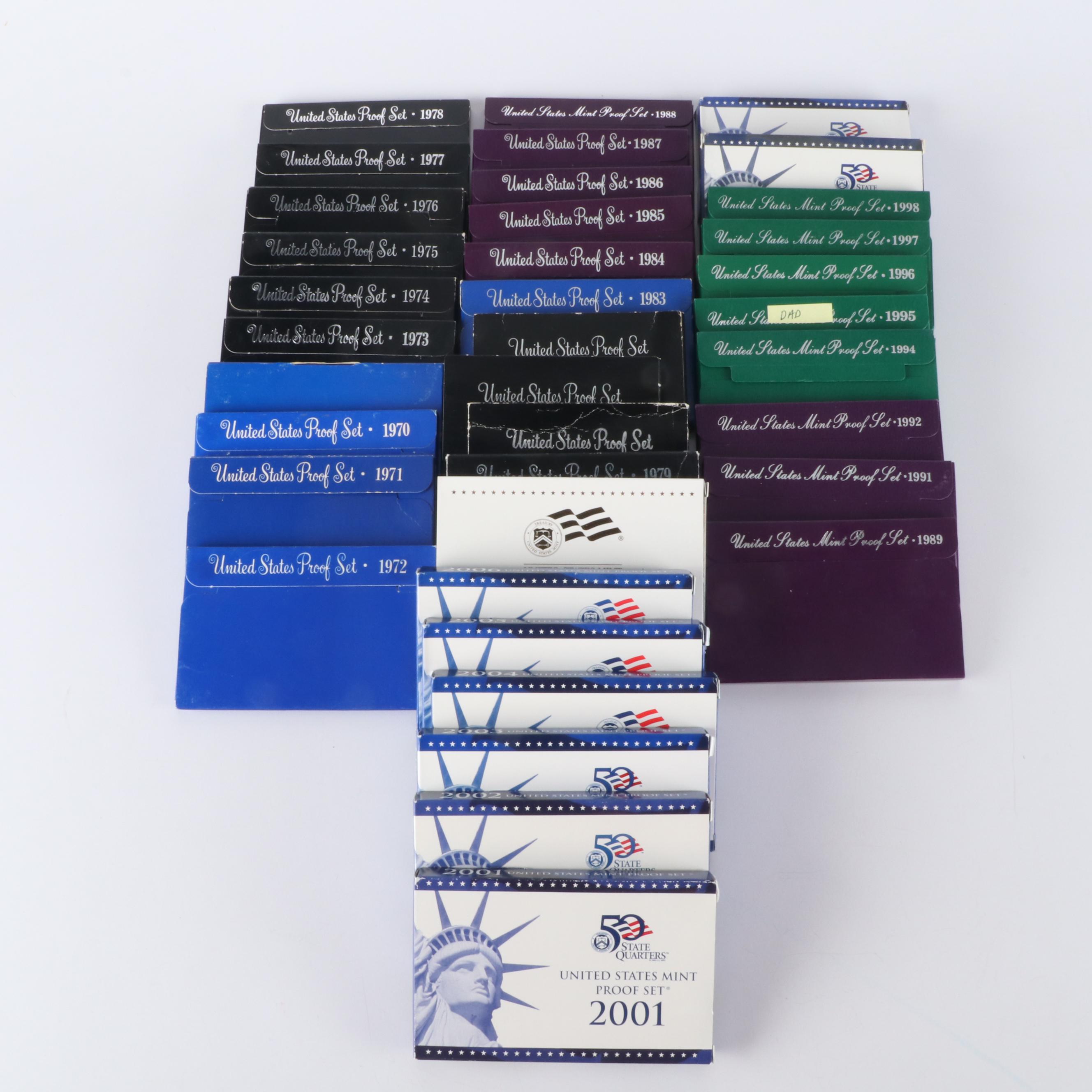 37 United States Modern proof Sets 1969-2007 Missing Only 1990 and 1993