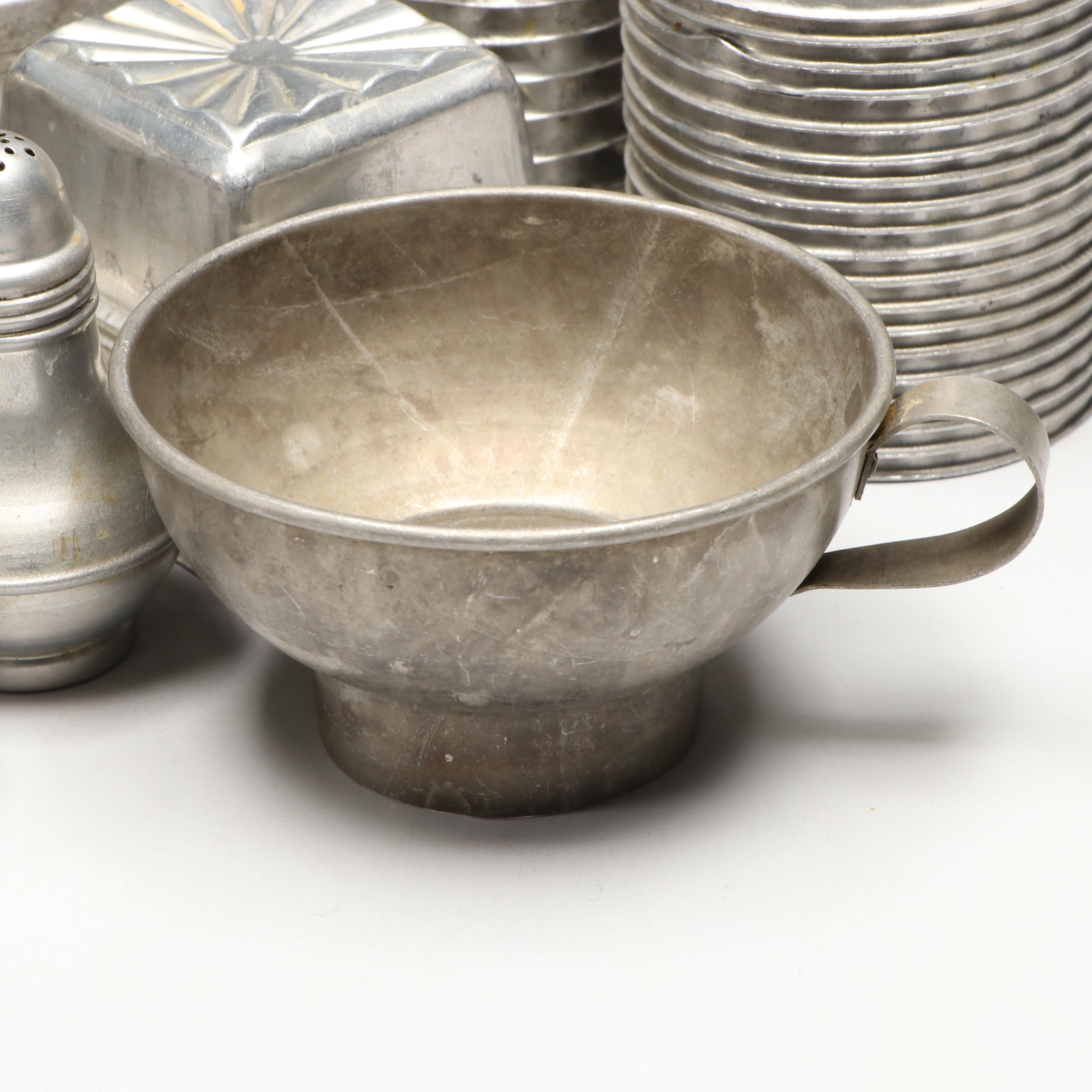 Metal Baking Molds, Shakers, Mini Colander, Pie Crimper, and More Kitchenware