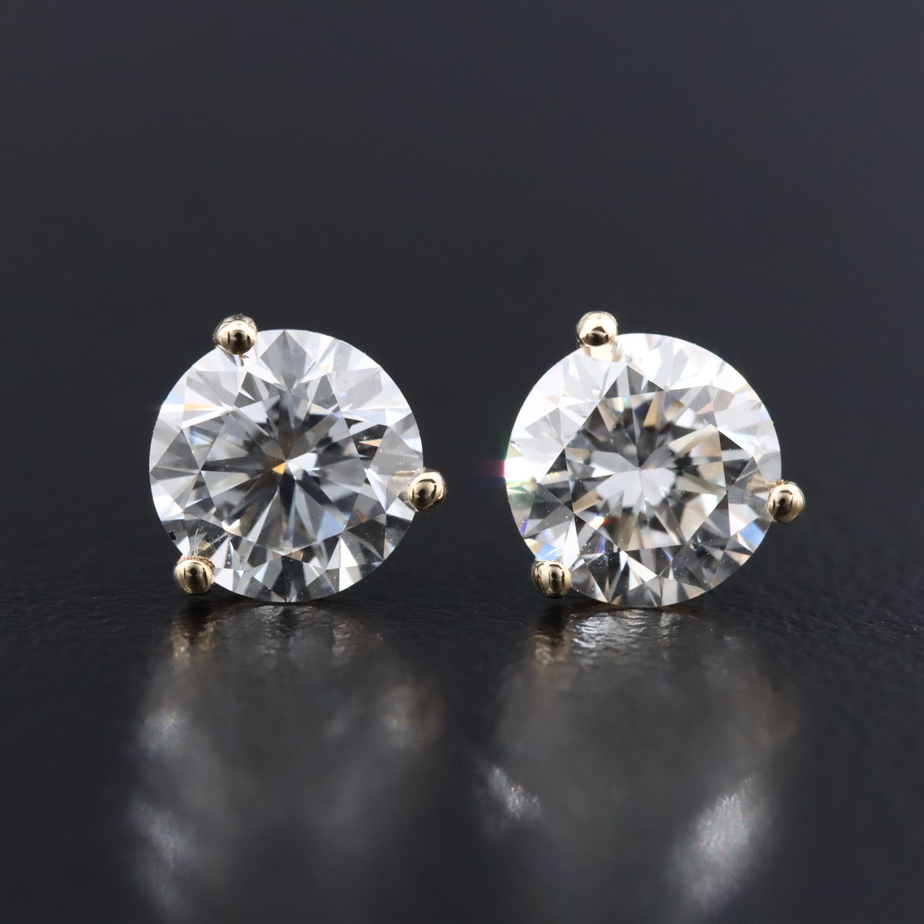 14K 1.95 CTW Lab Grown Diamond Solitaire Earrings