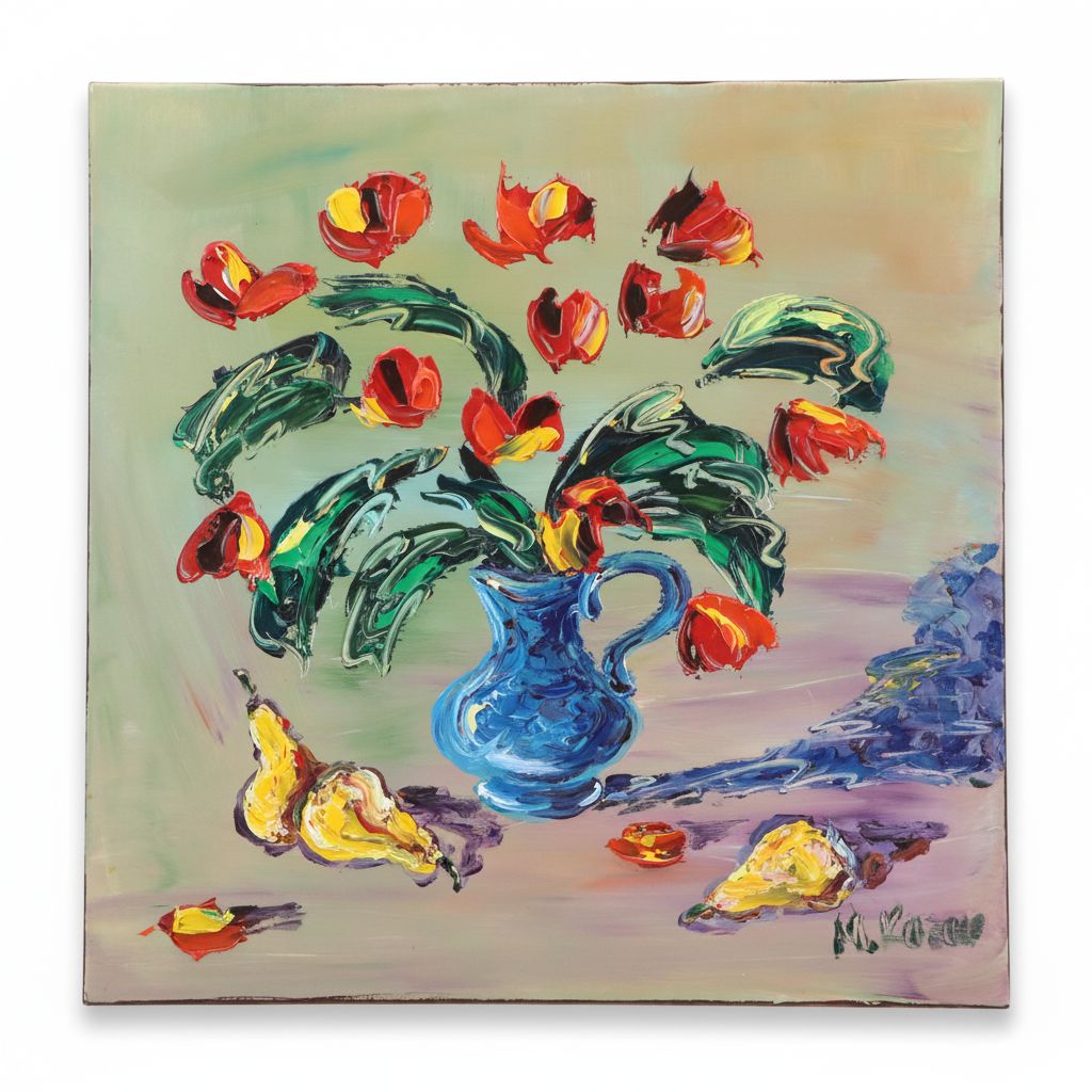 Mark Kasavchinski Floral Still Life Acrylic Painting "Tulips," 2008