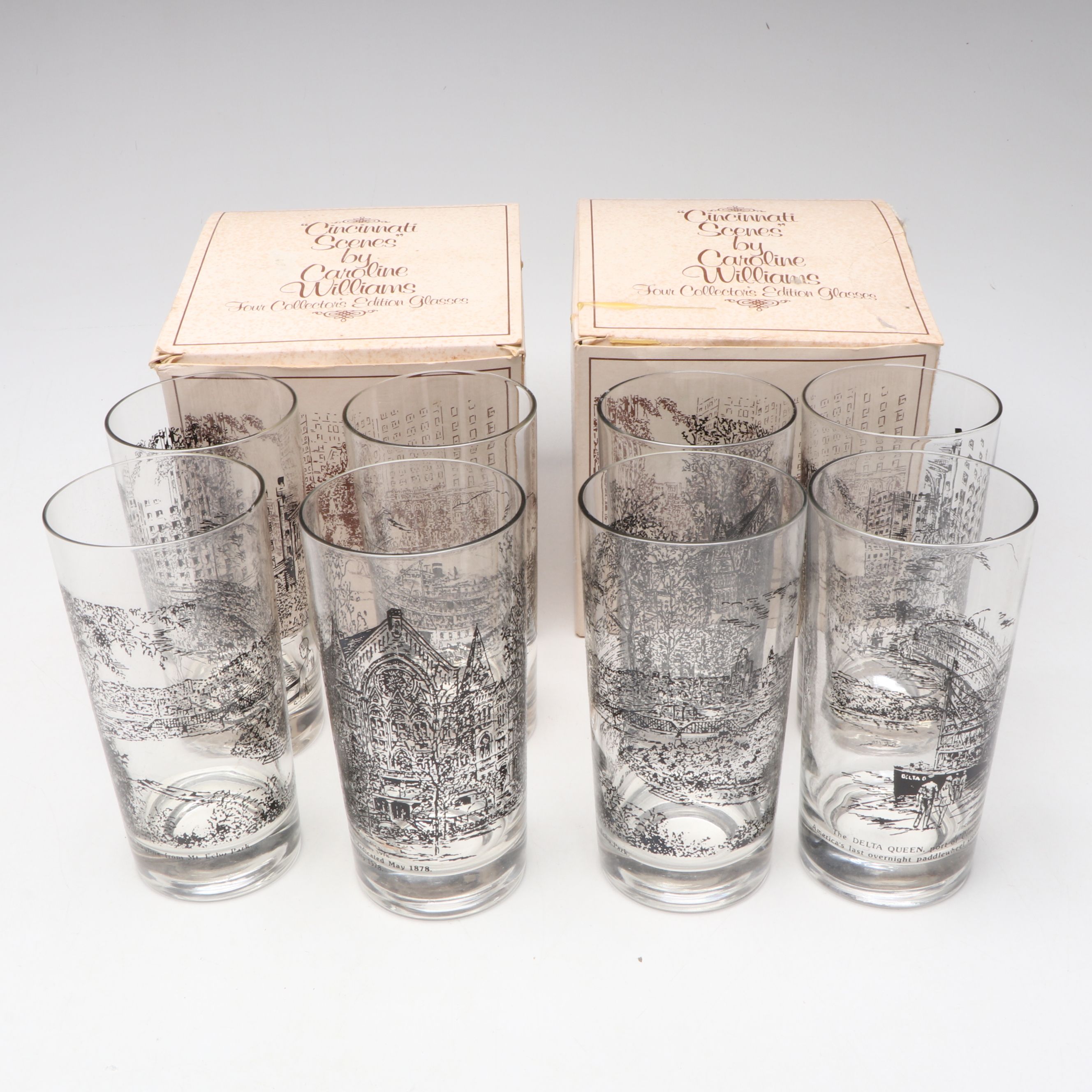 Caroline Williams Cincinnati Landmark Drinking Glasses and Placemats