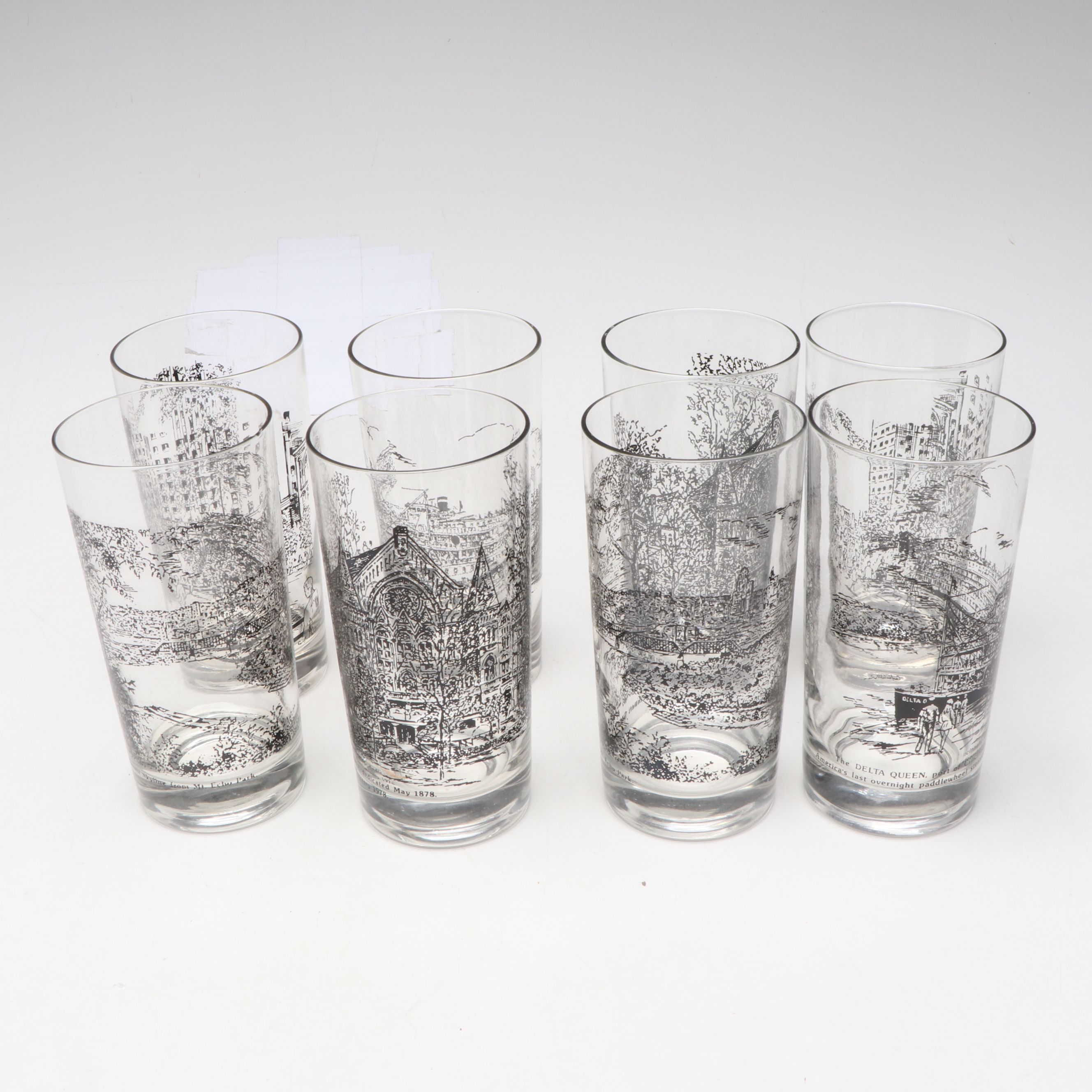 Caroline Williams Cincinnati Landmark Drinking Glasses and Placemats