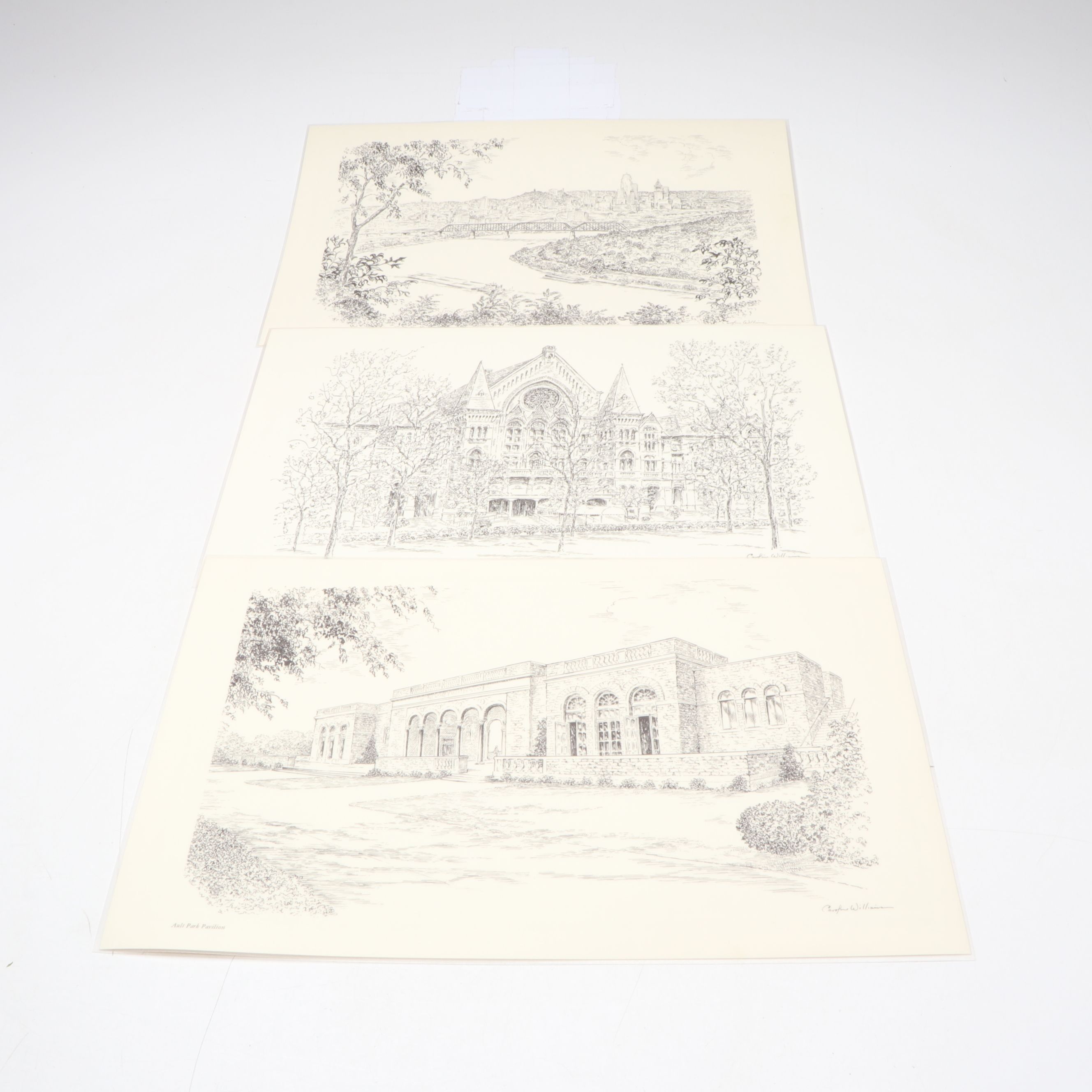 Caroline Williams Cincinnati Landmark Drinking Glasses and Placemats