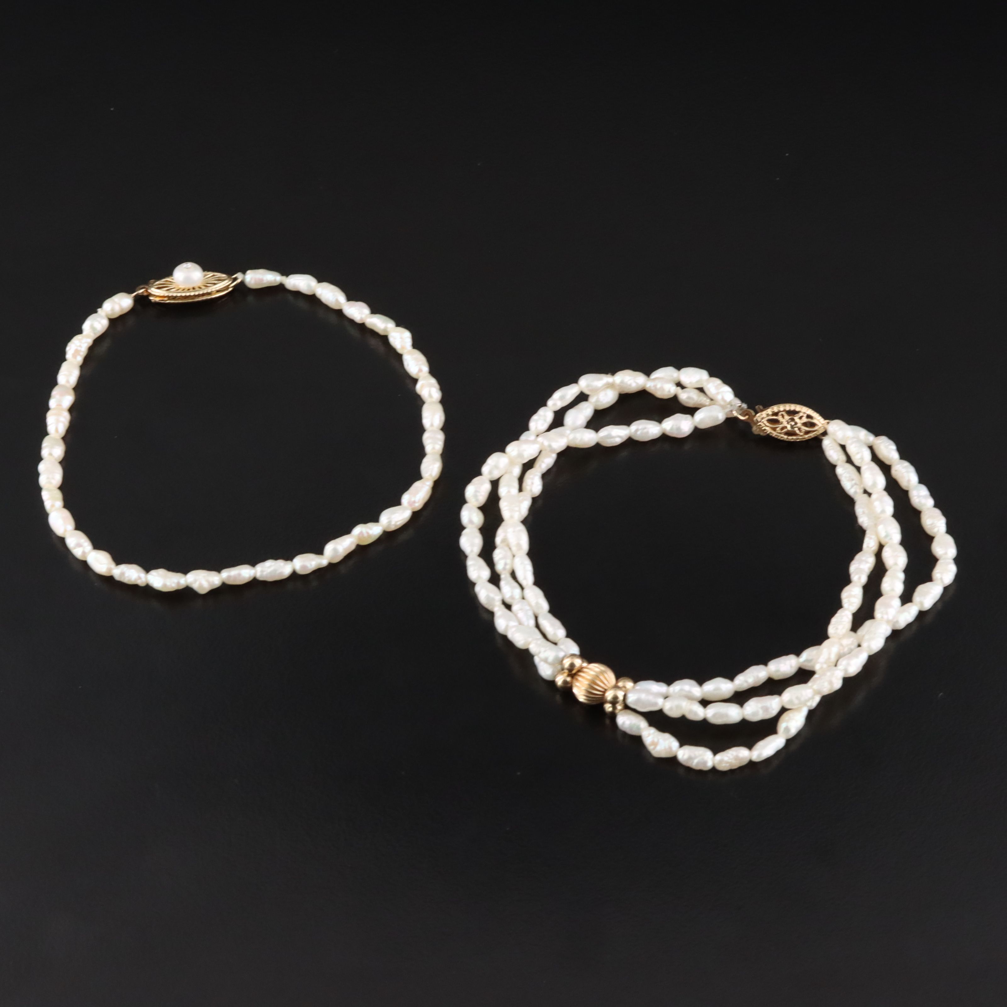 14K Rice Pearl Bracelets