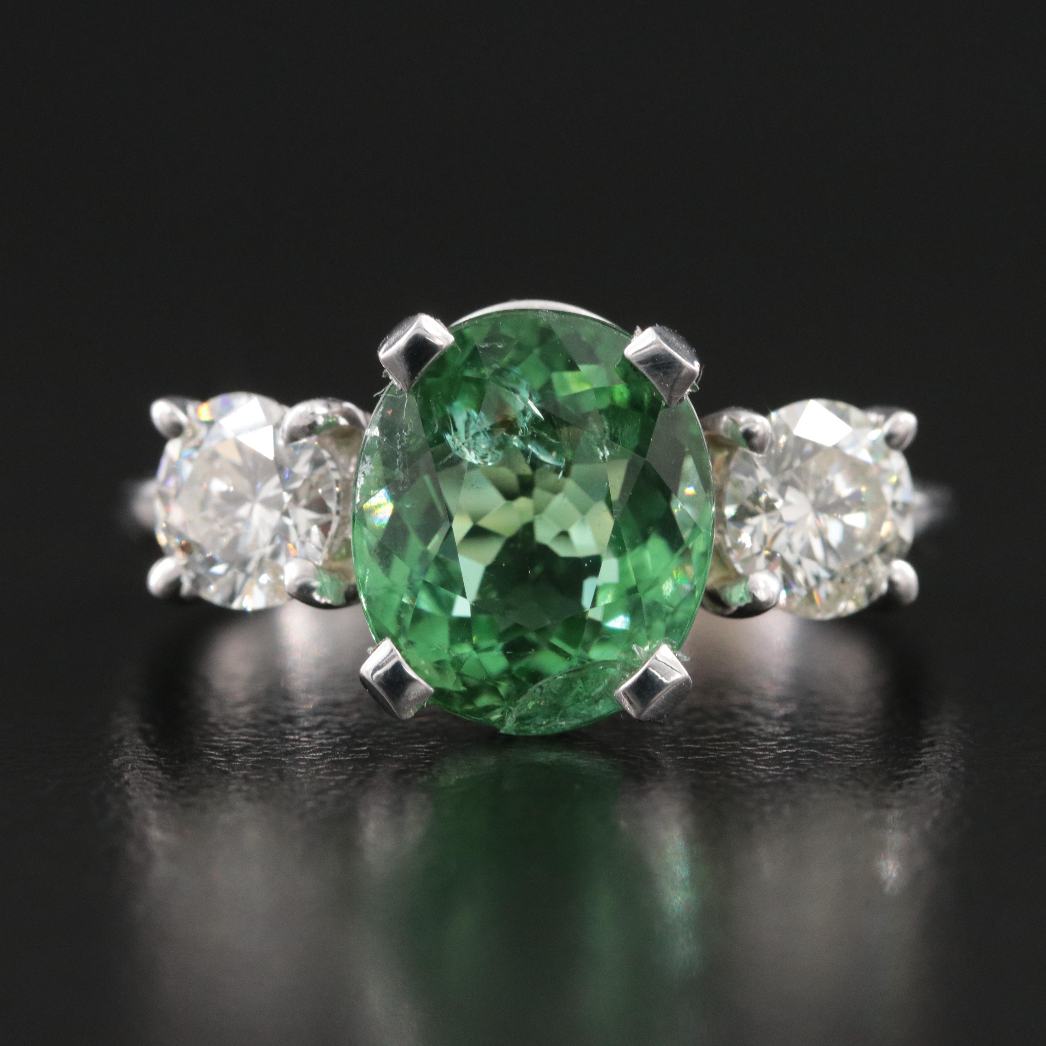 14K 4.34 CT Paraiba Tourmaline and 1.15 CTW Diamond Ring with GIA Report