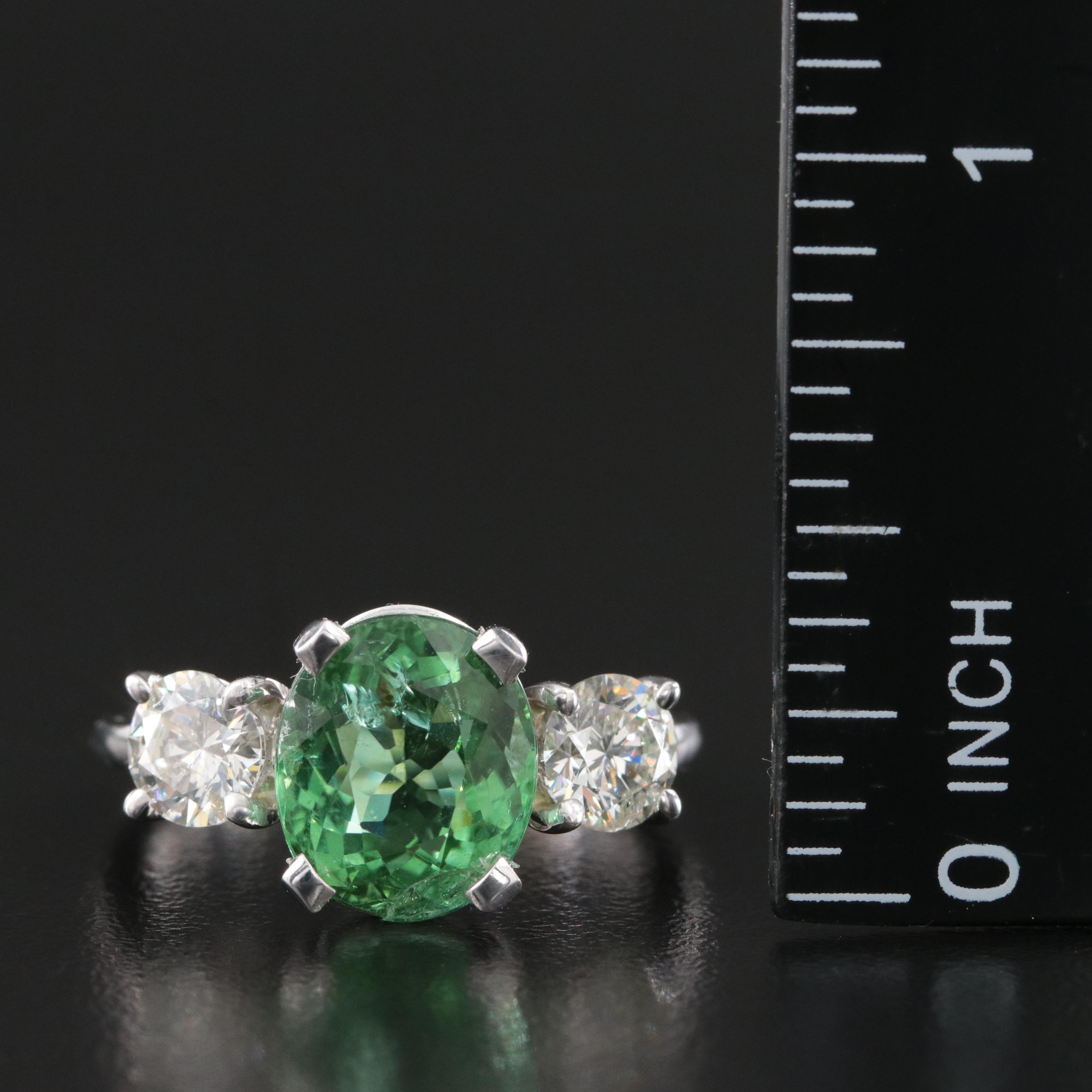 14K 4.34 CT Paraiba Tourmaline and 1.15 CTW Diamond Ring with GIA Report