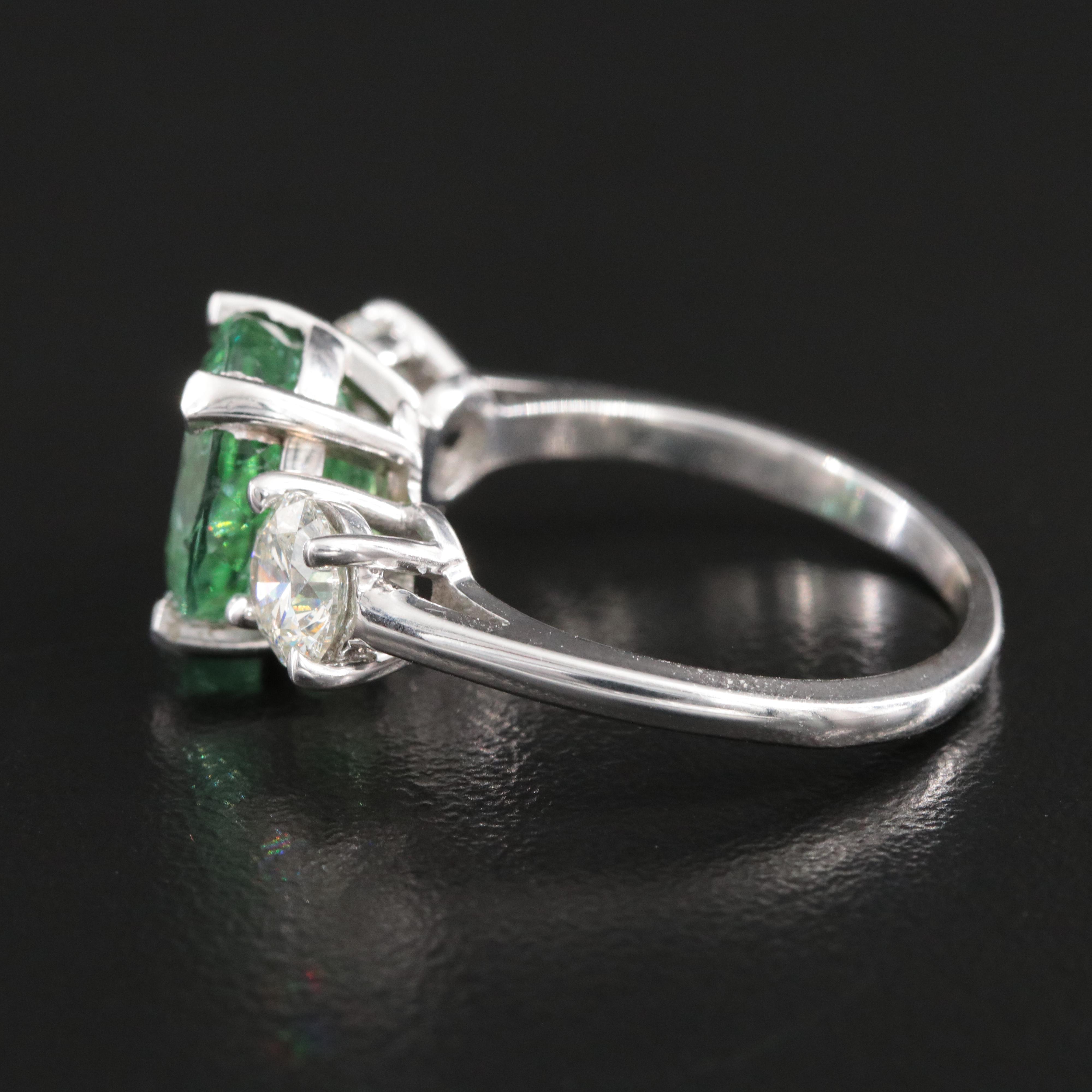 14K 4.34 CT Paraiba Tourmaline and 1.15 CTW Diamond Ring with GIA Report