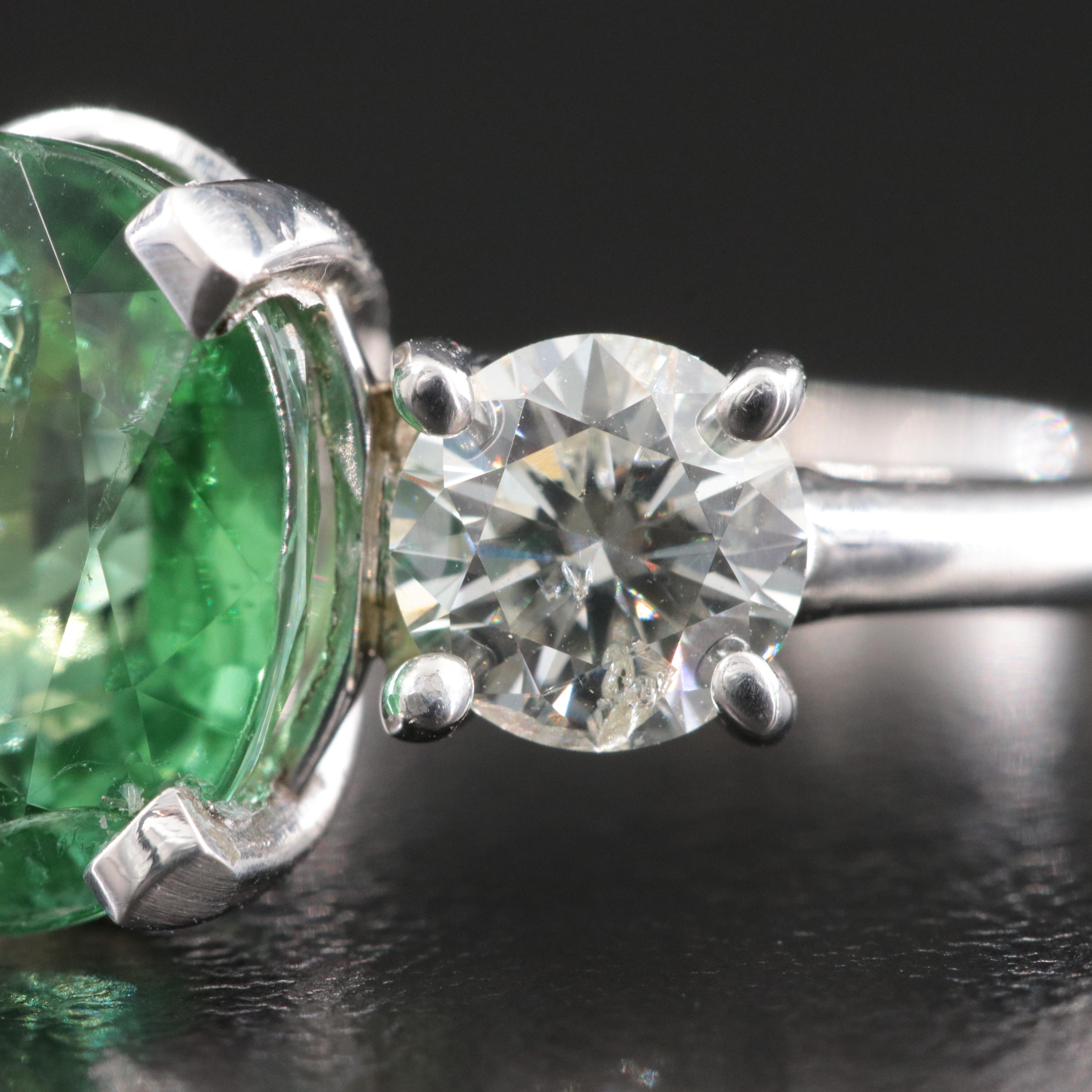 14K 4.34 CT Paraiba Tourmaline and 1.15 CTW Diamond Ring with GIA Report