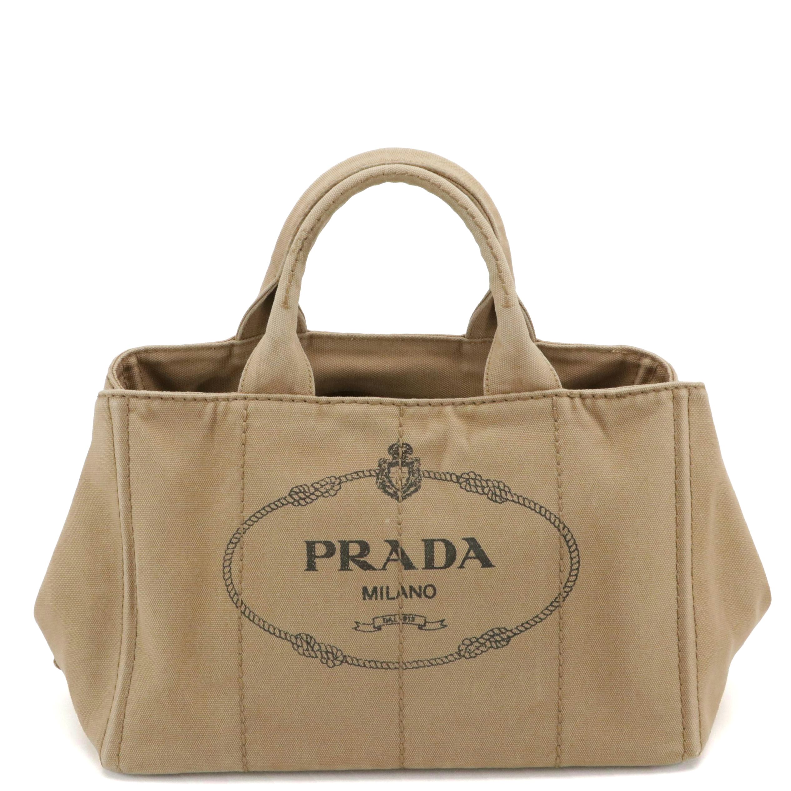 Prada Tobacco Canapa Canvas Tote