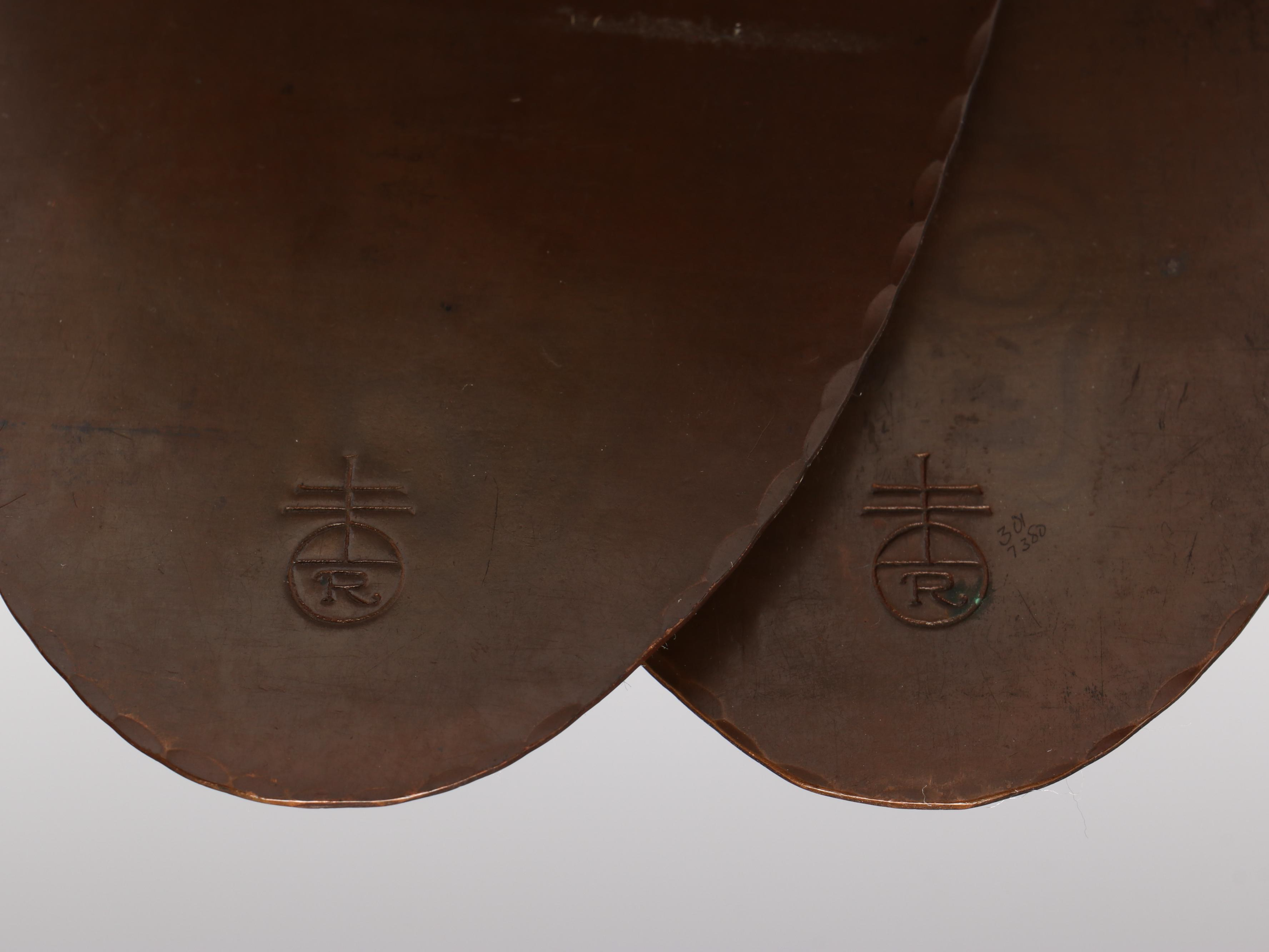 Roycroft Arts & Crafts Copper Bookends, Early 20th Century