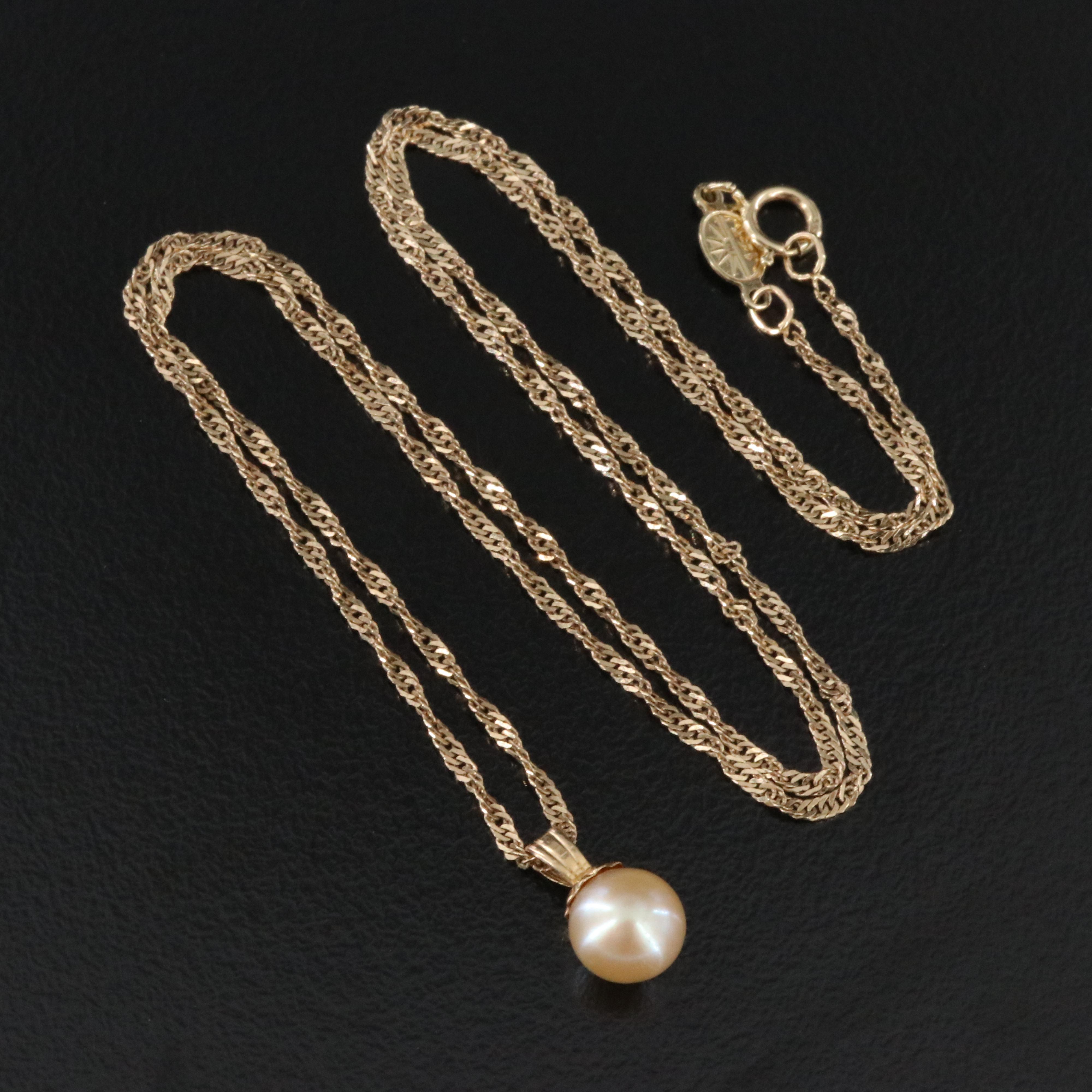 14K Pearl Pendant Necklace