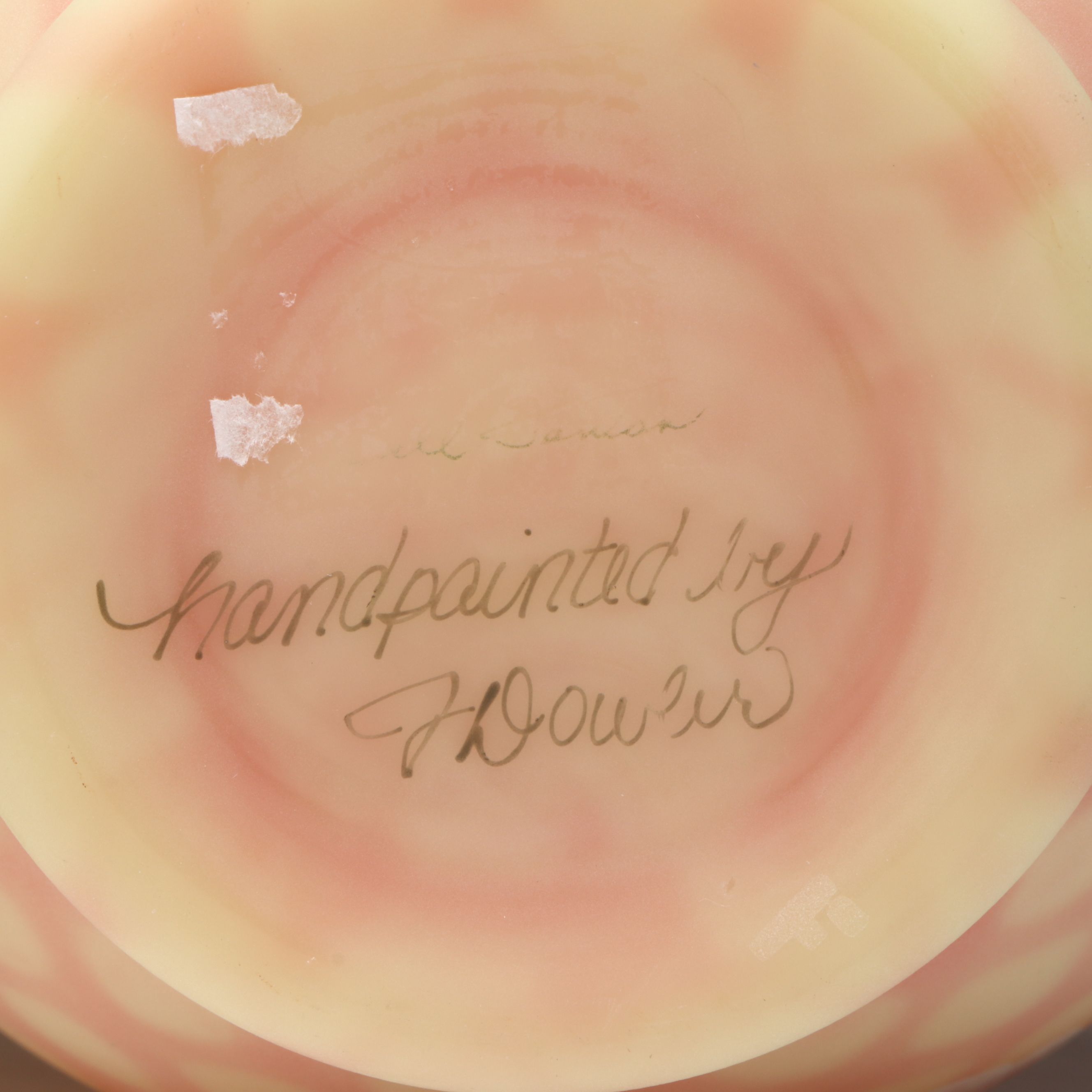 Fenton Hand-Painted Poppy Burmese Glass Vases