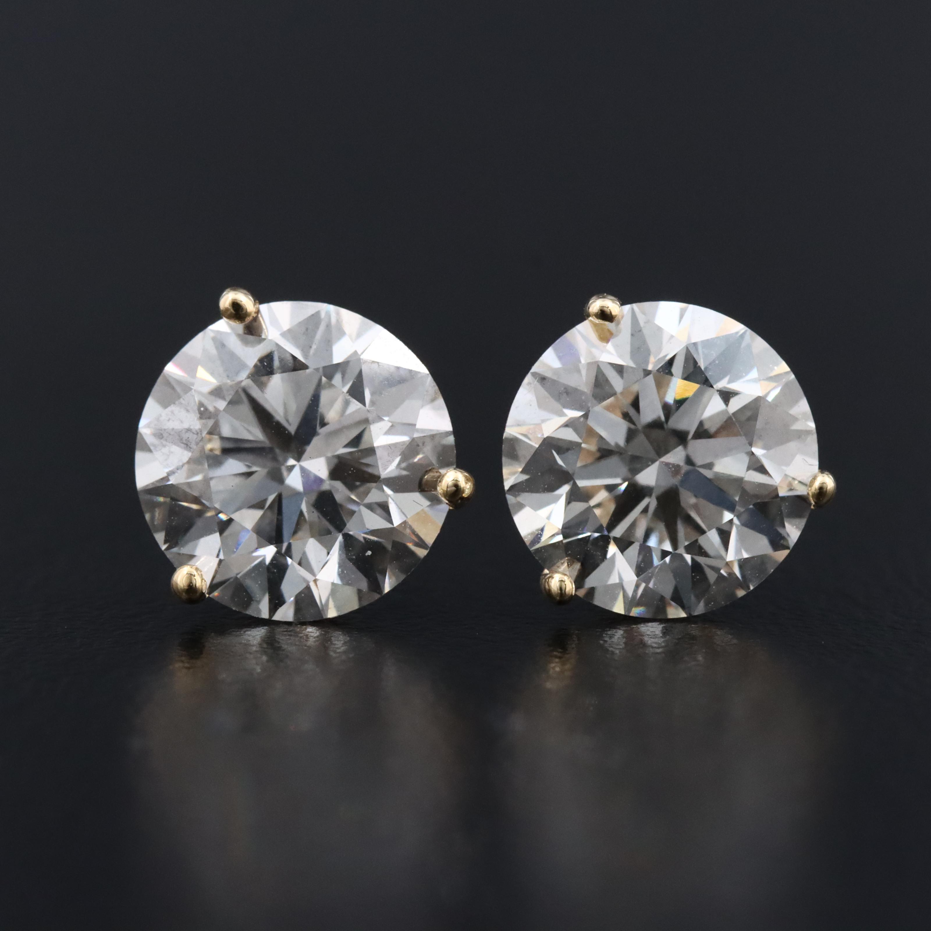 18K 6.00 CTW Lab Grown Diamond Solitaire Stud Earrings