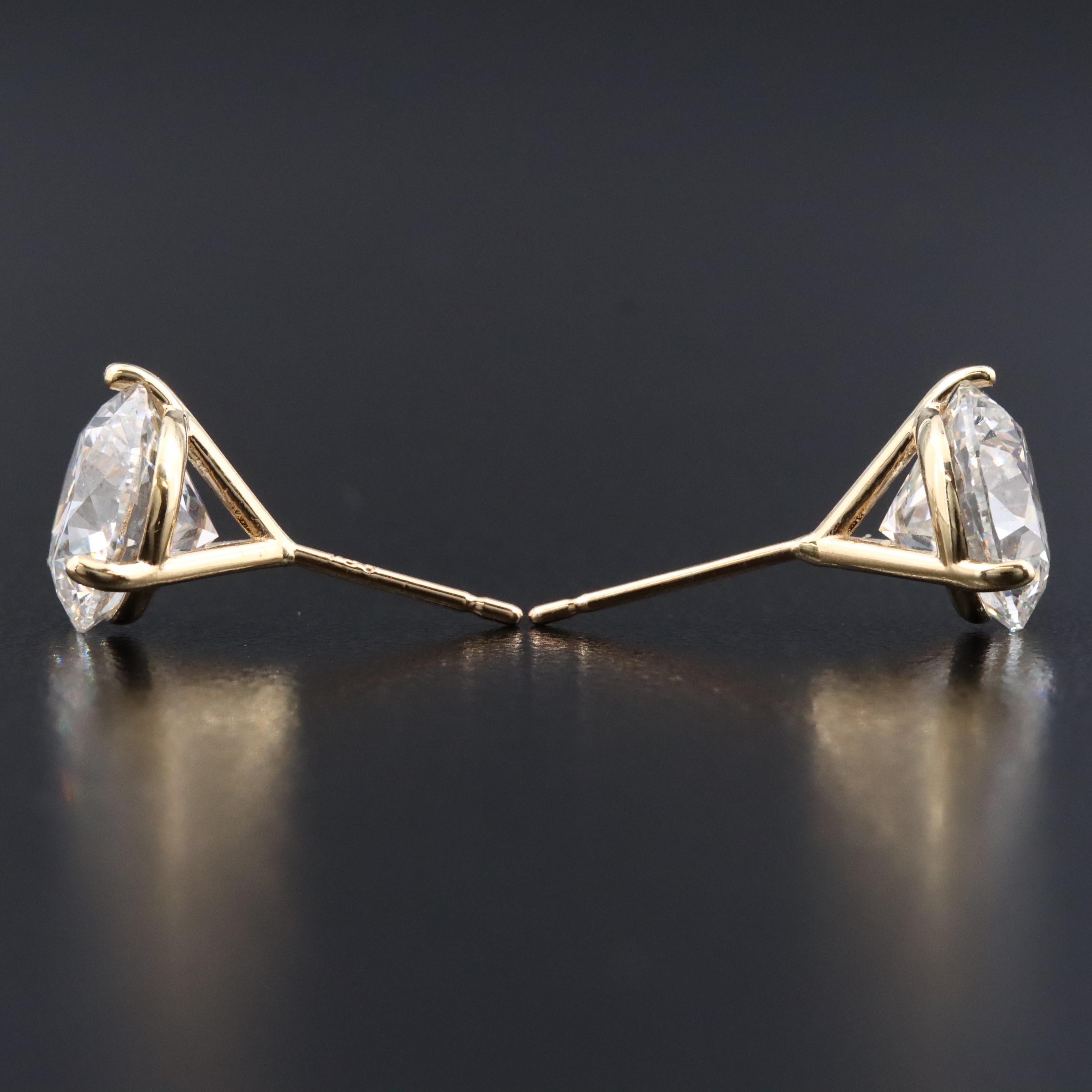 18K 6.00 CTW Lab Grown Diamond Solitaire Stud Earrings