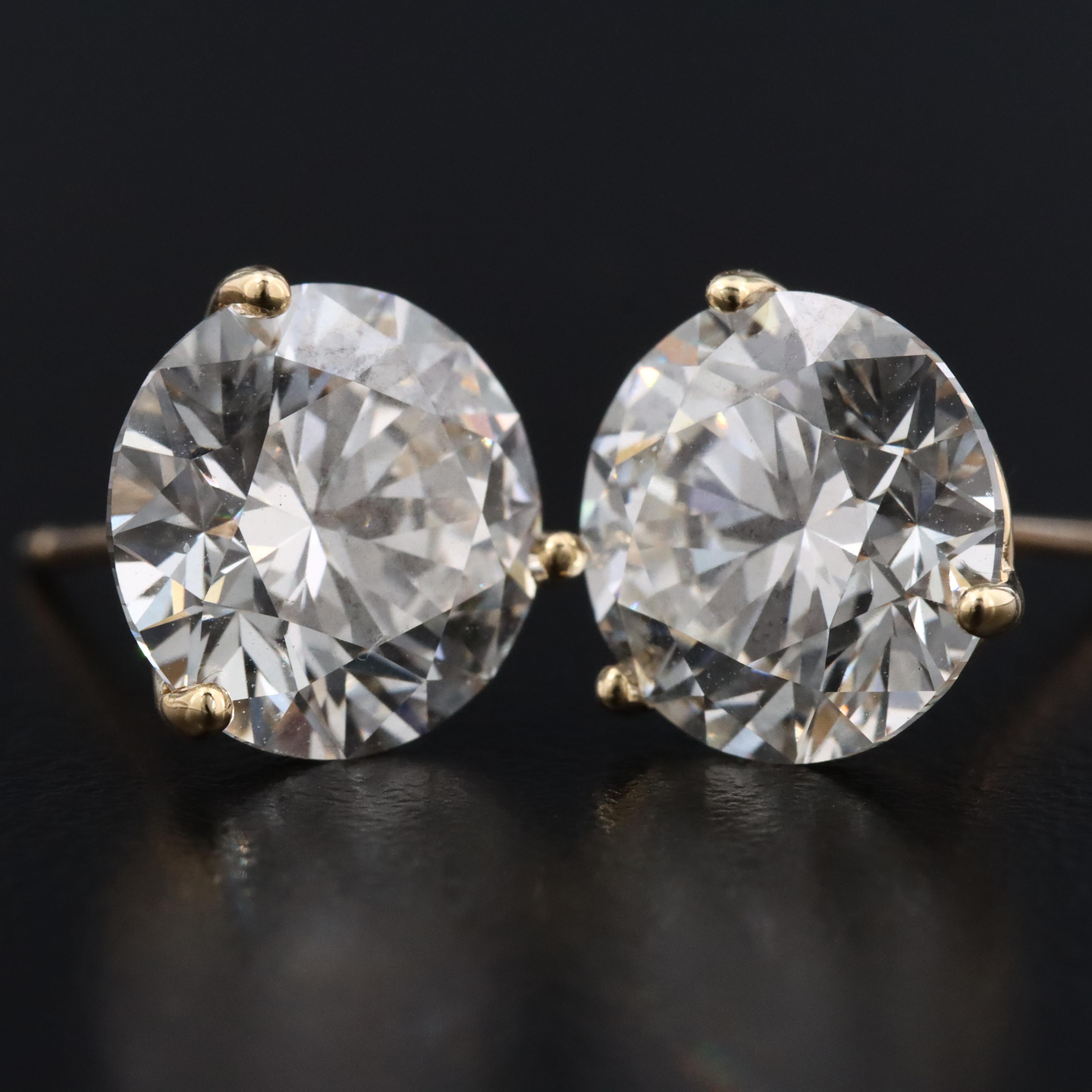 18K 6.00 CTW Lab Grown Diamond Solitaire Stud Earrings