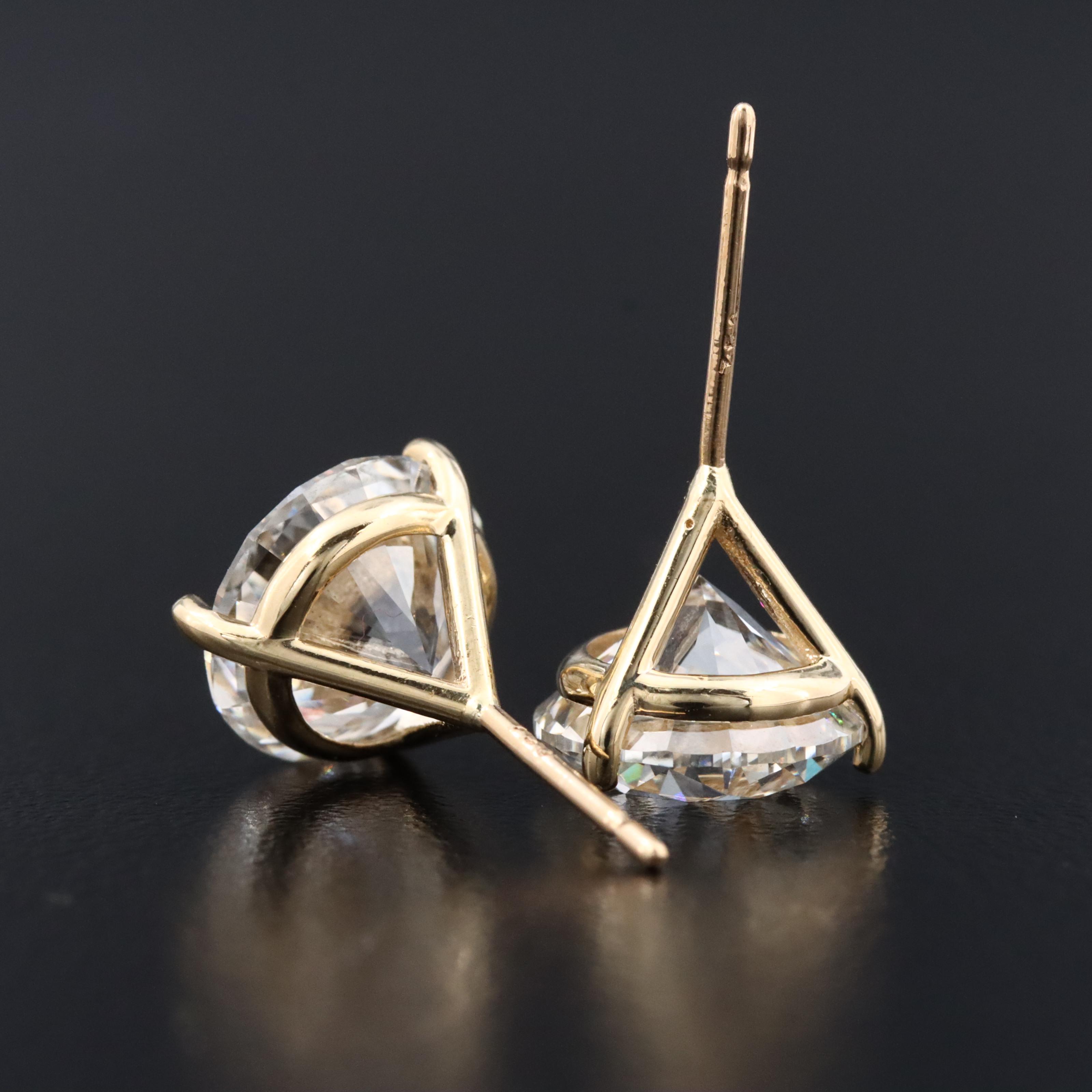 18K 6.00 CTW Lab Grown Diamond Solitaire Stud Earrings