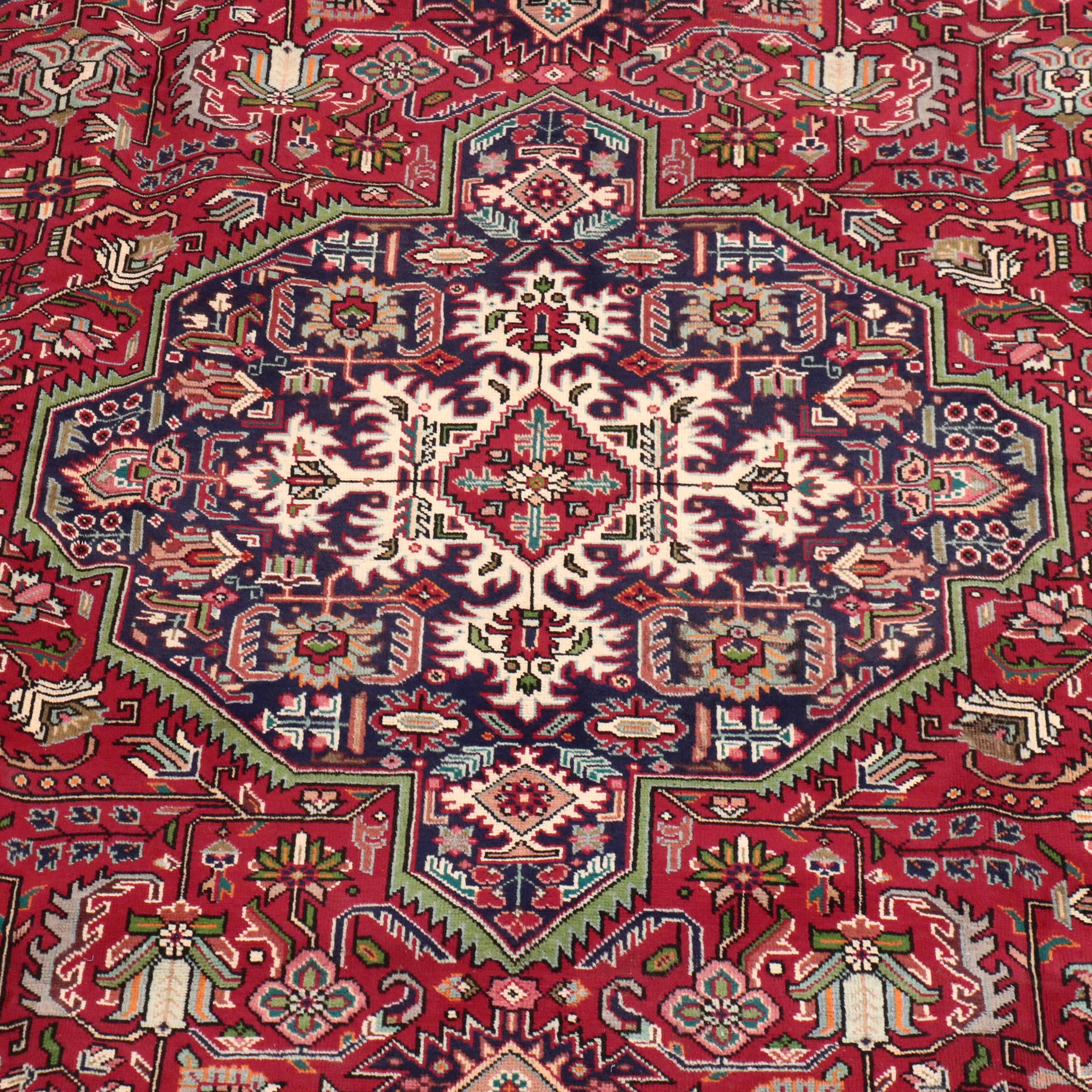 9'6 x 13'2 Hand-Knotted Persian Heriz Room-Sized Rug