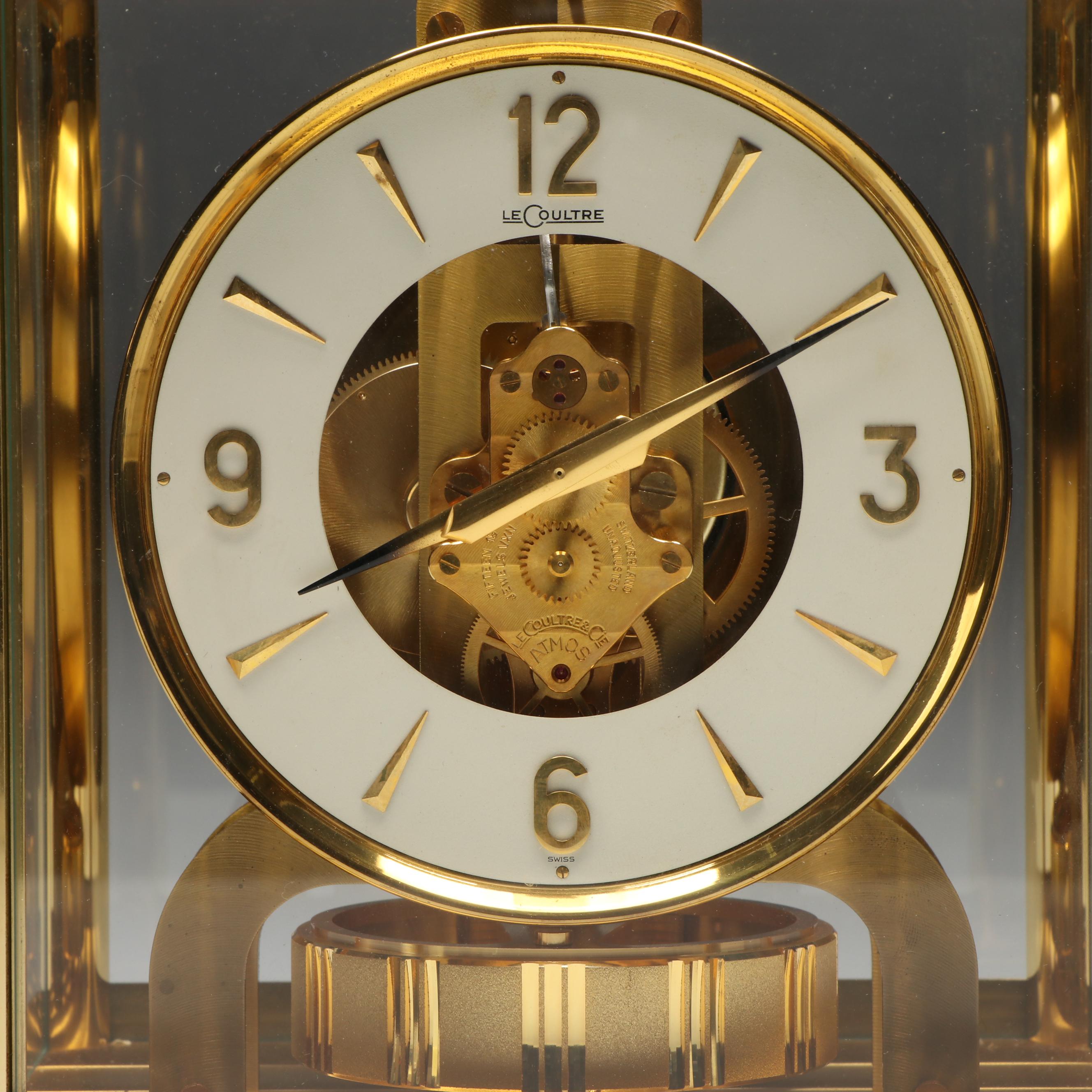 LeCoultre "Atmos" Gilt Brass and Glass Skeleton Clock