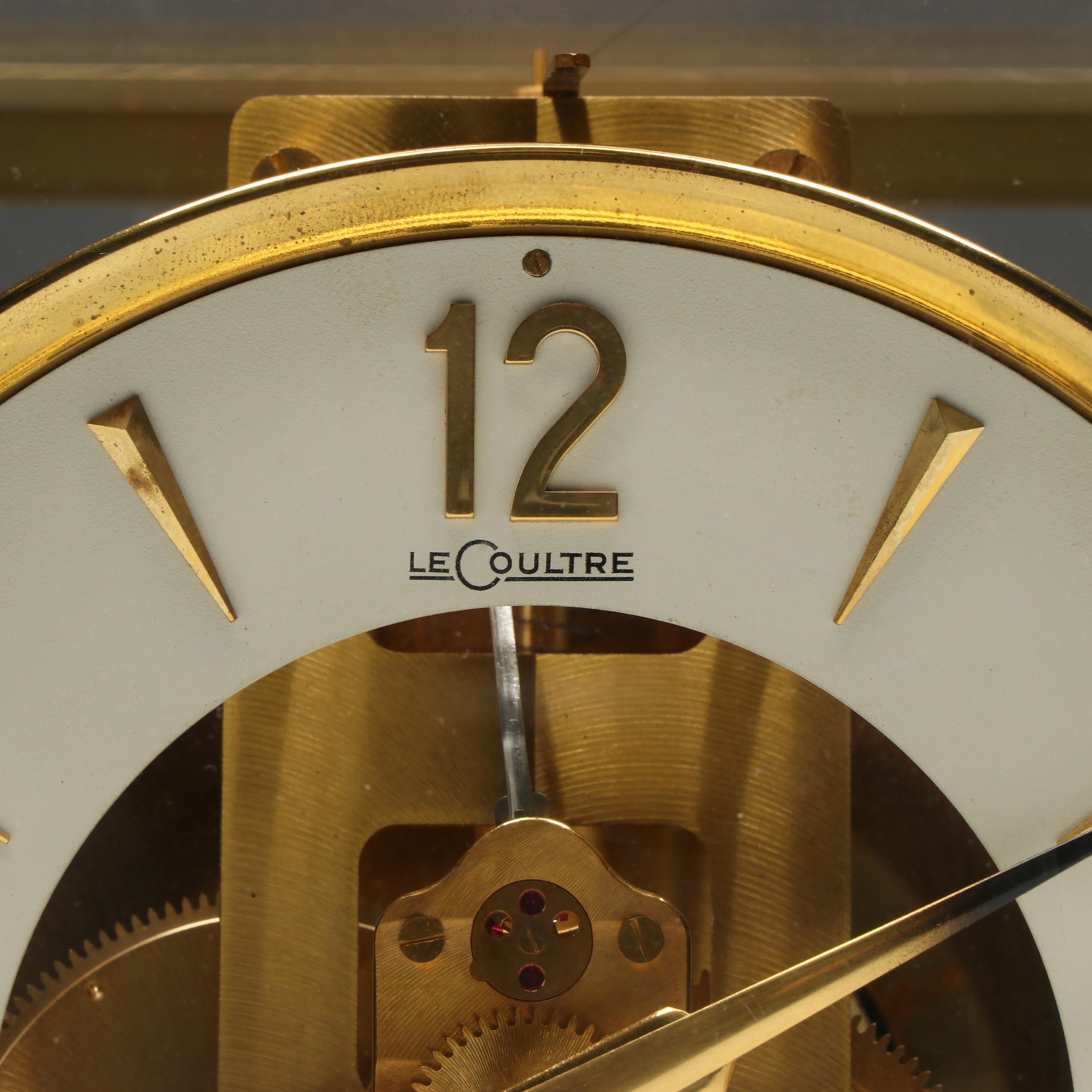 LeCoultre "Atmos" Gilt Brass and Glass Skeleton Clock
