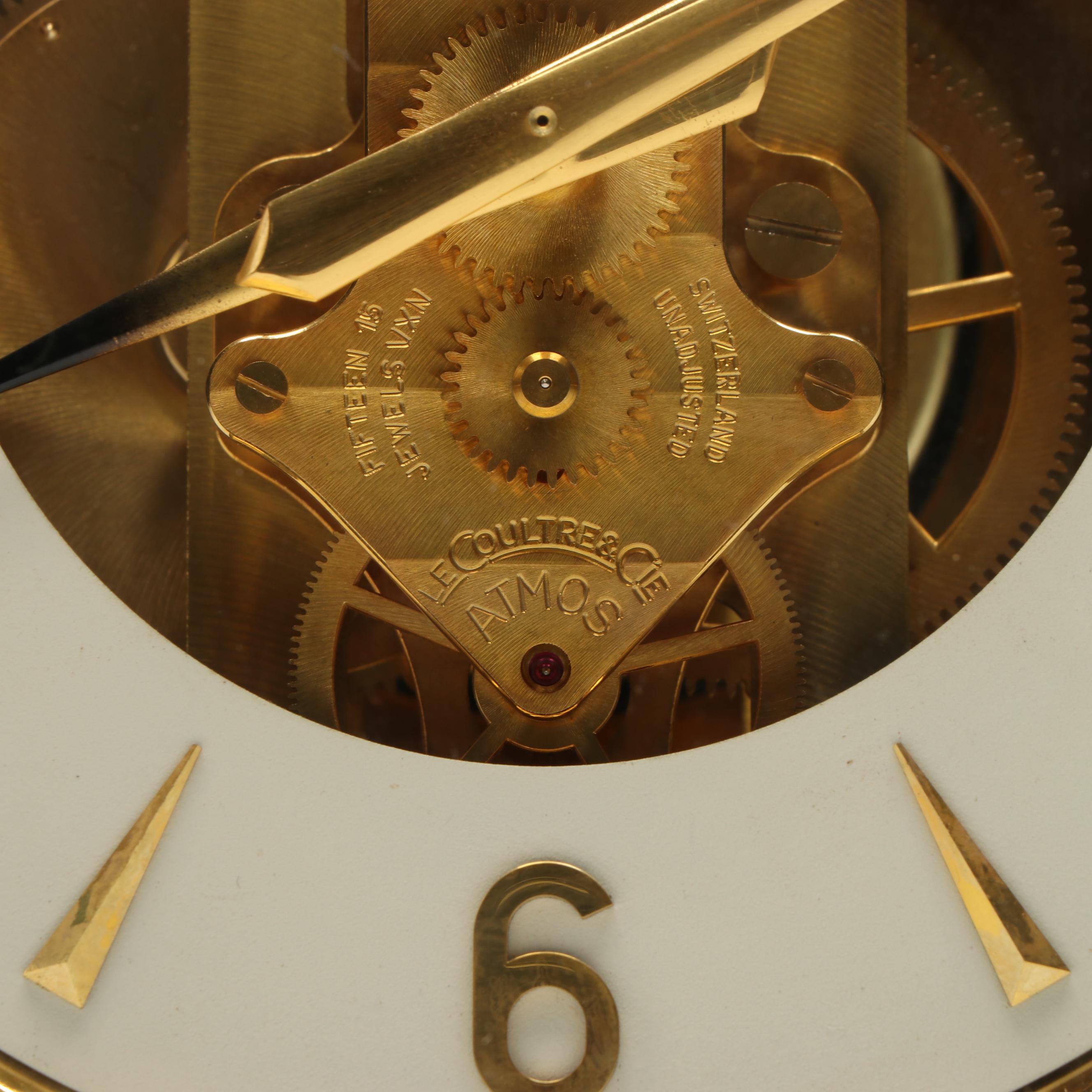 LeCoultre "Atmos" Gilt Brass and Glass Skeleton Clock