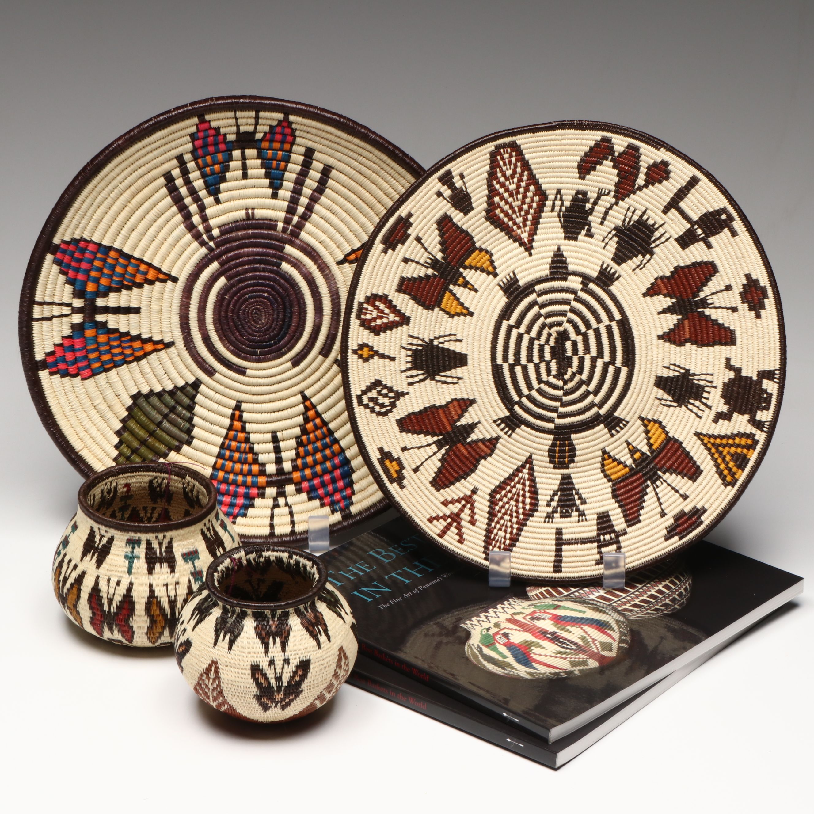 Panamanian Emberá-Wounaan Chunga and Nahuala Palm Fiber Baskets