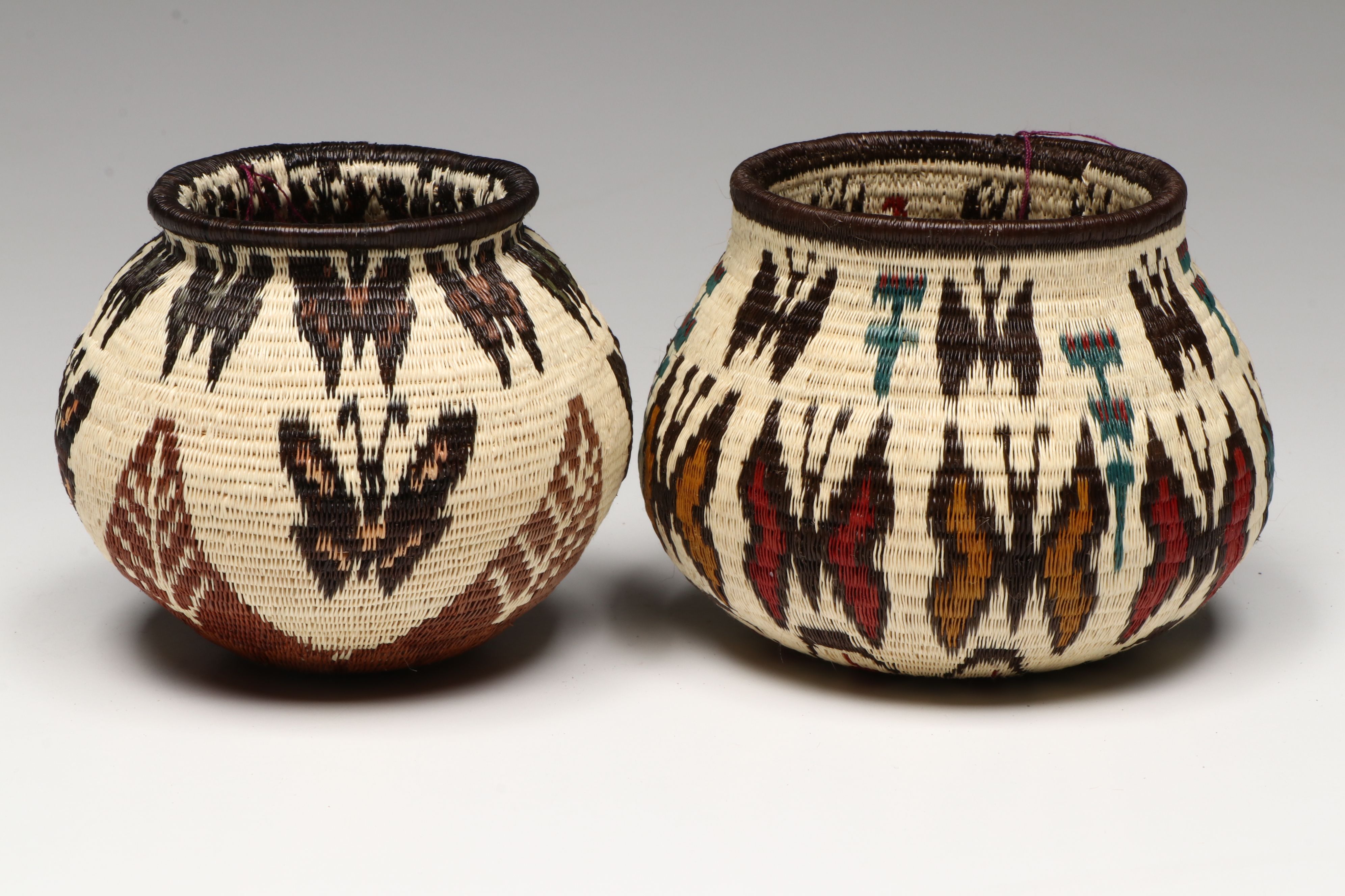 Panamanian Emberá-Wounaan Chunga and Nahuala Palm Fiber Baskets