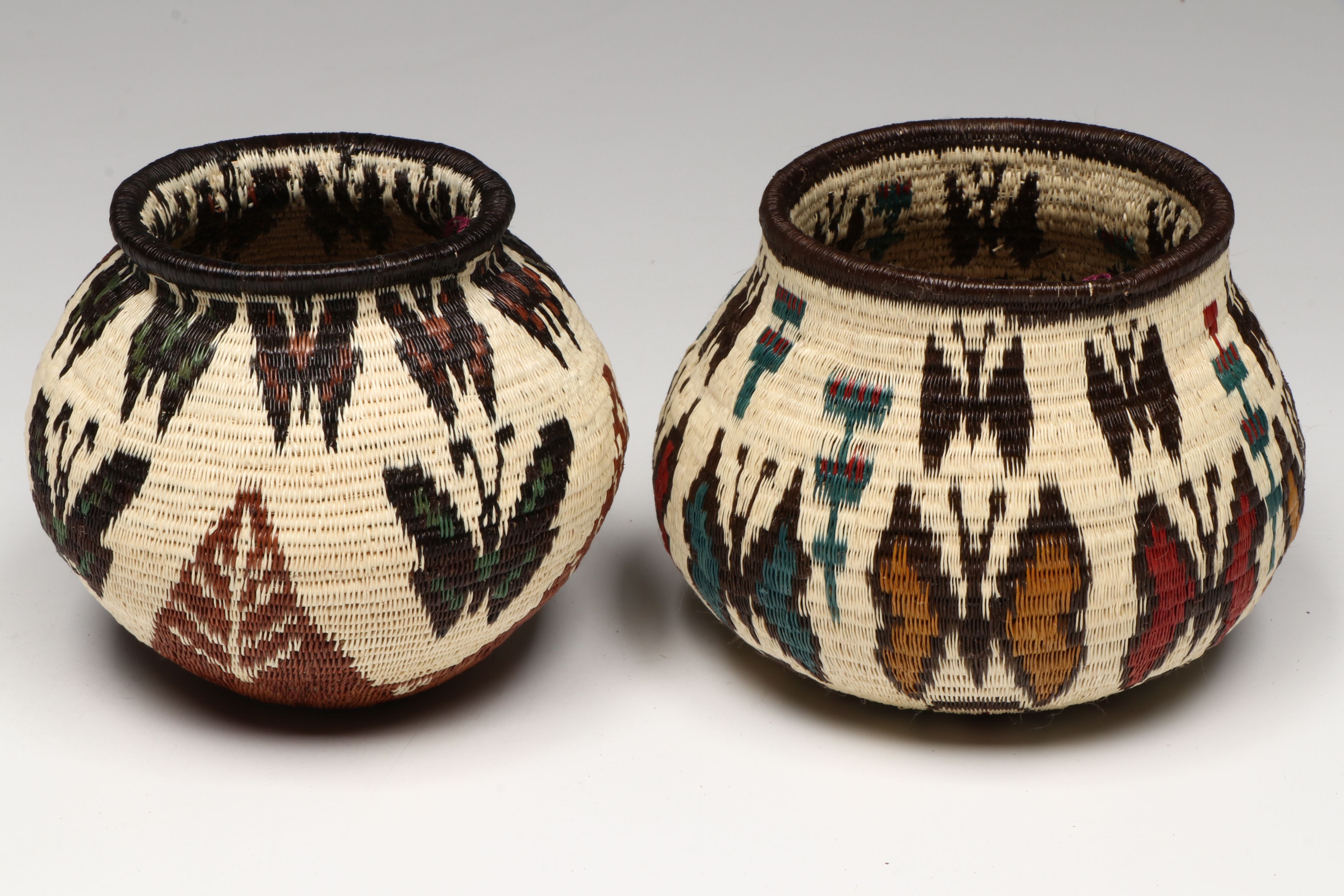 Panamanian Emberá-Wounaan Chunga and Nahuala Palm Fiber Baskets