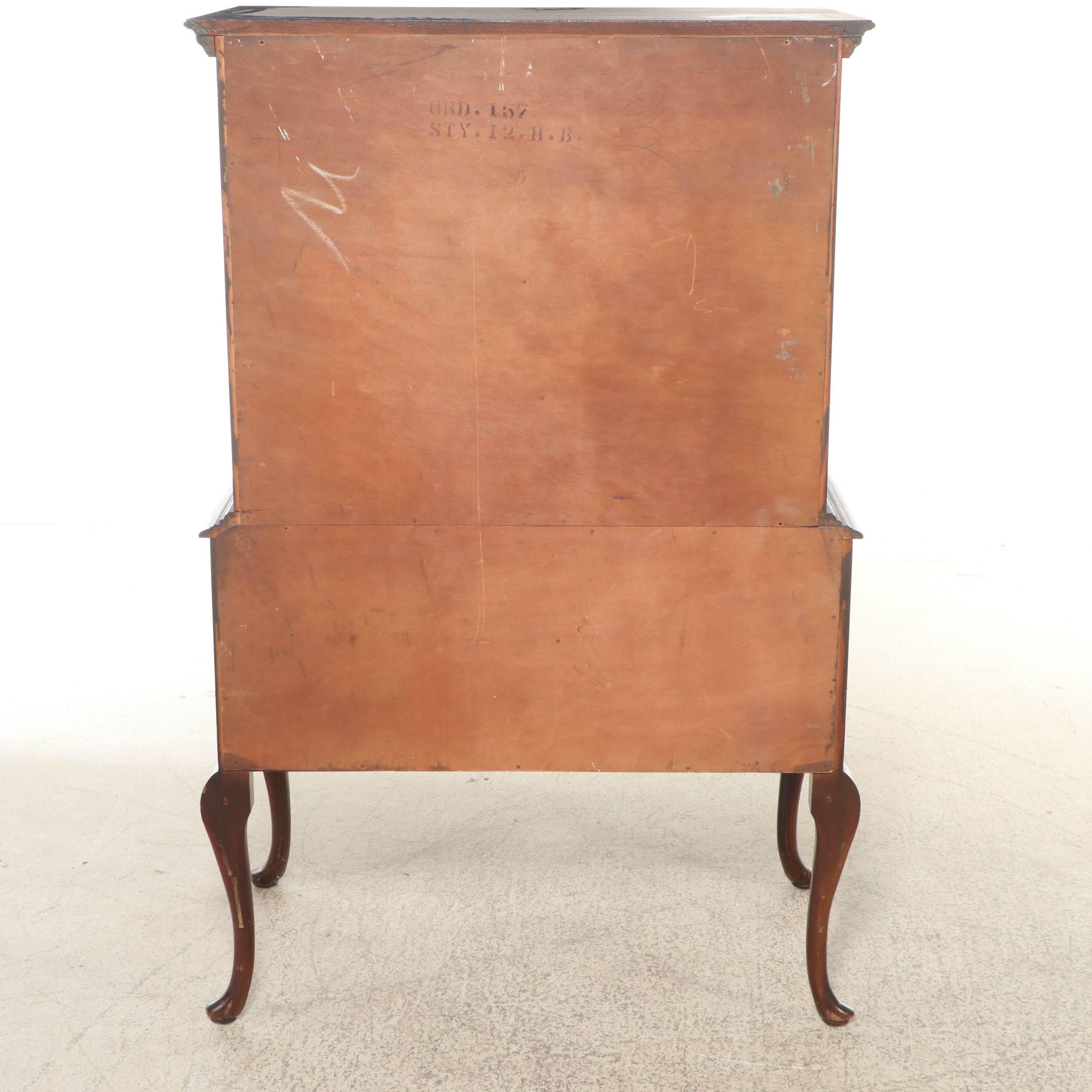 Queen Anne Style Mahogany Chest on Chest