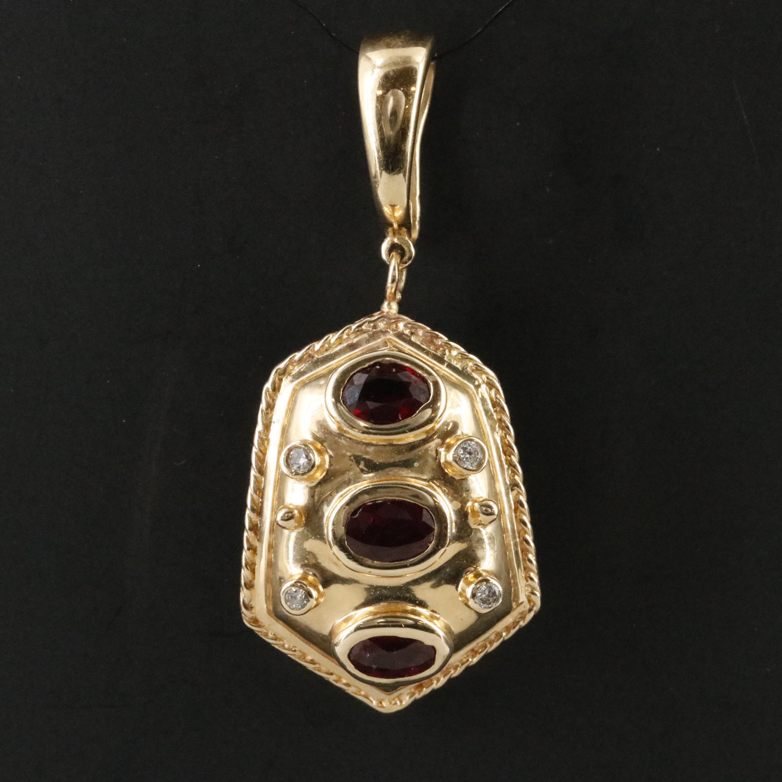 14K Ruby and Diamond Enhancer Pendant