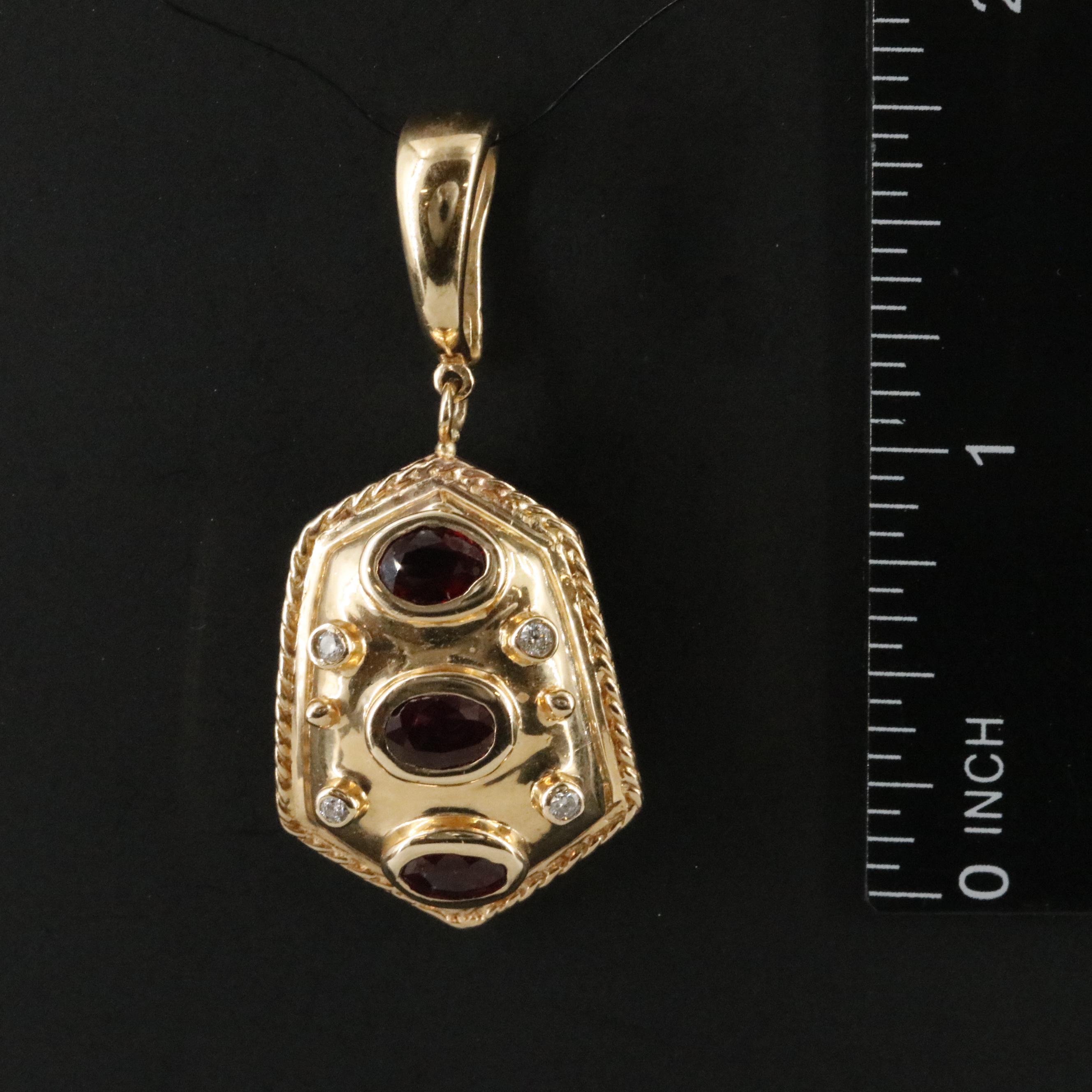 14K Ruby and Diamond Enhancer Pendant
