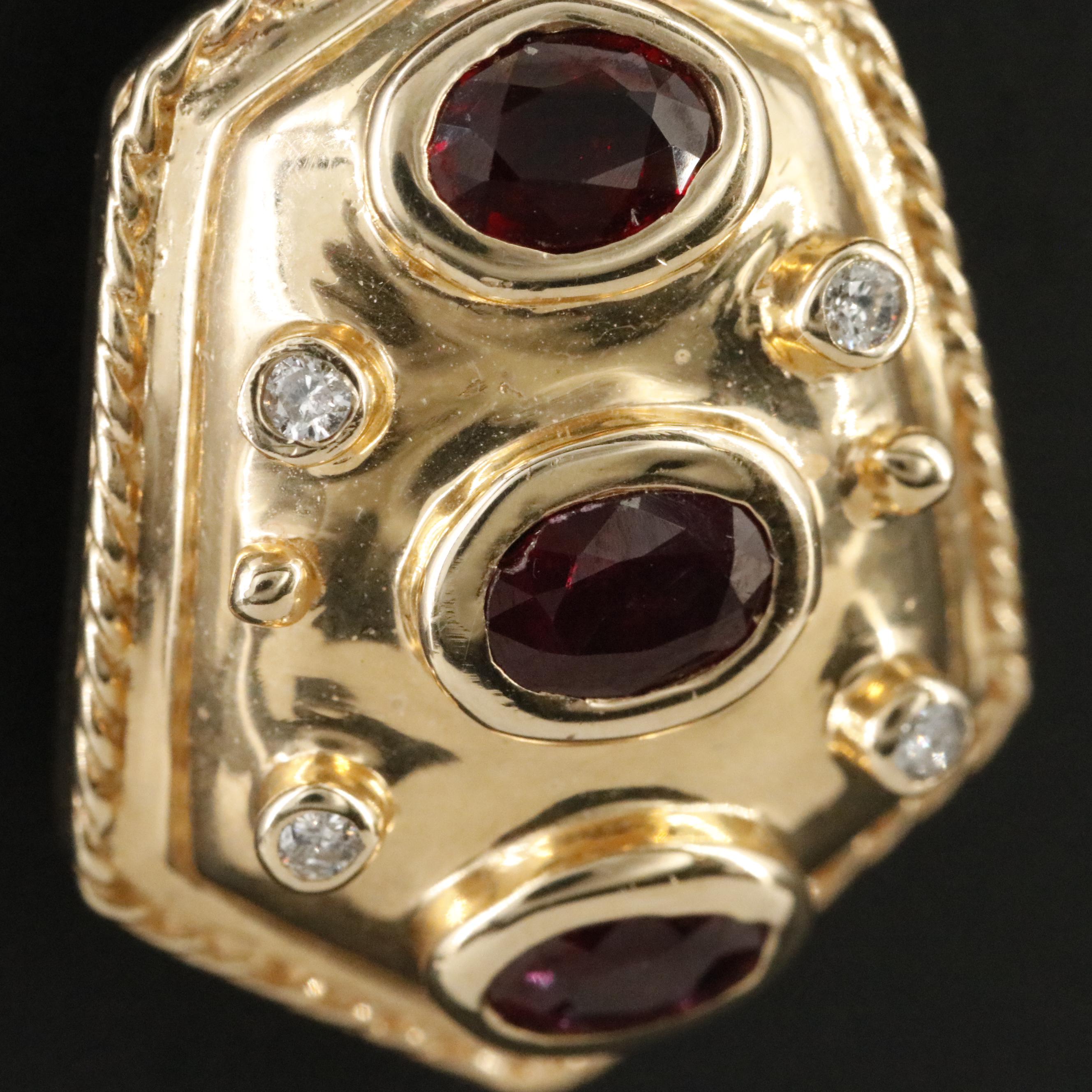 14K Ruby and Diamond Enhancer Pendant