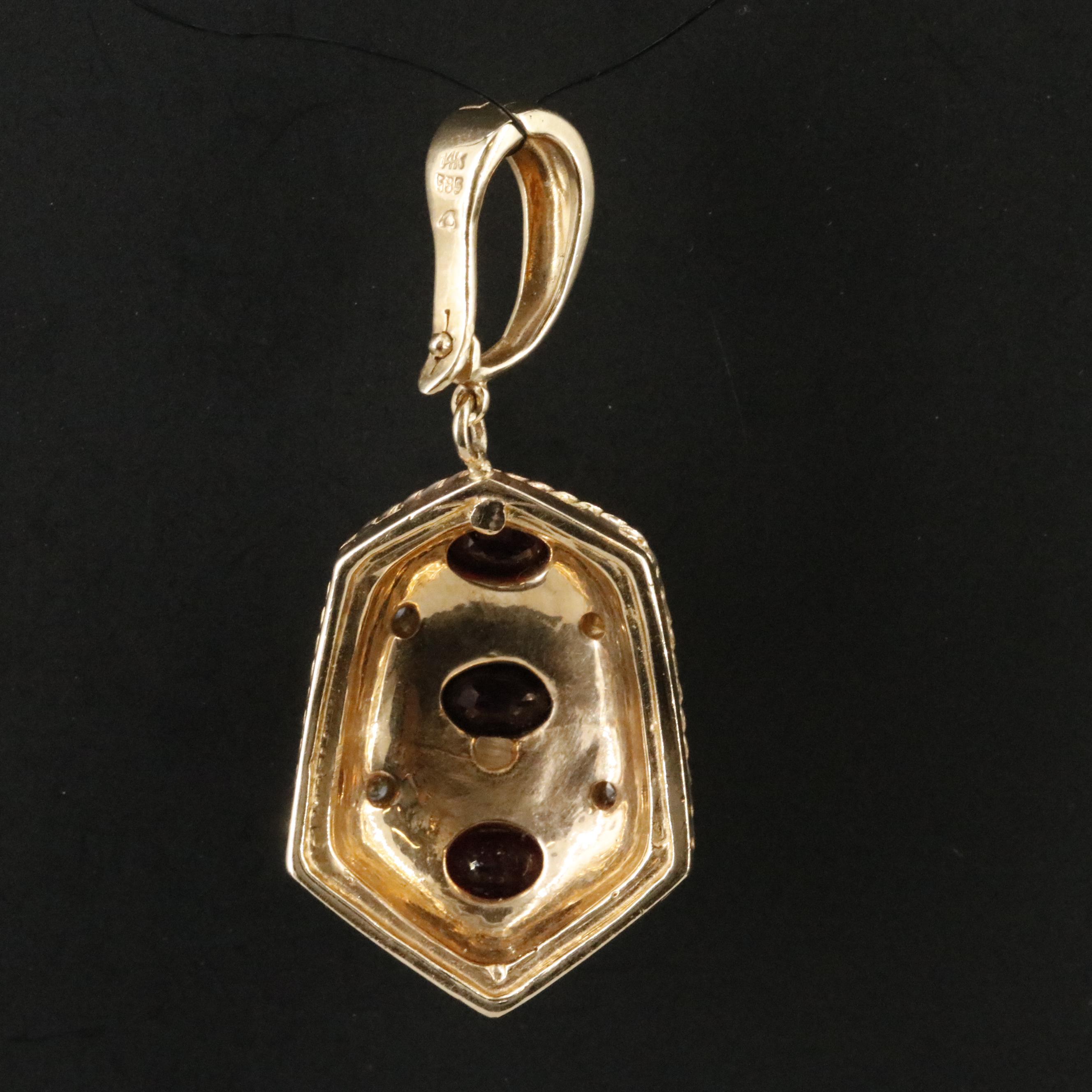 14K Ruby and Diamond Enhancer Pendant