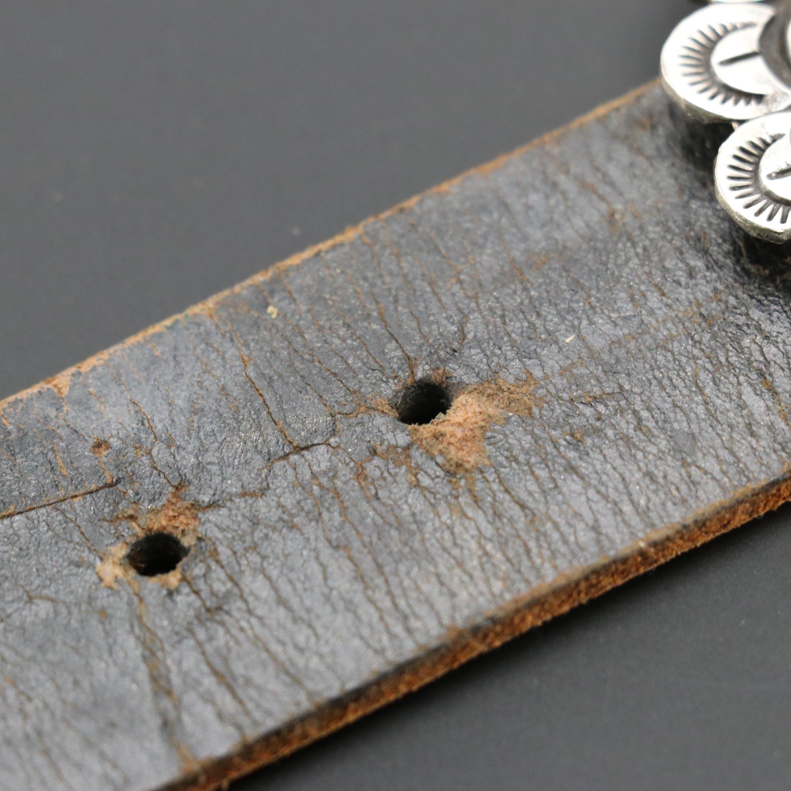 Southwestern Sterling Silver Turquoise Large Concho Belt