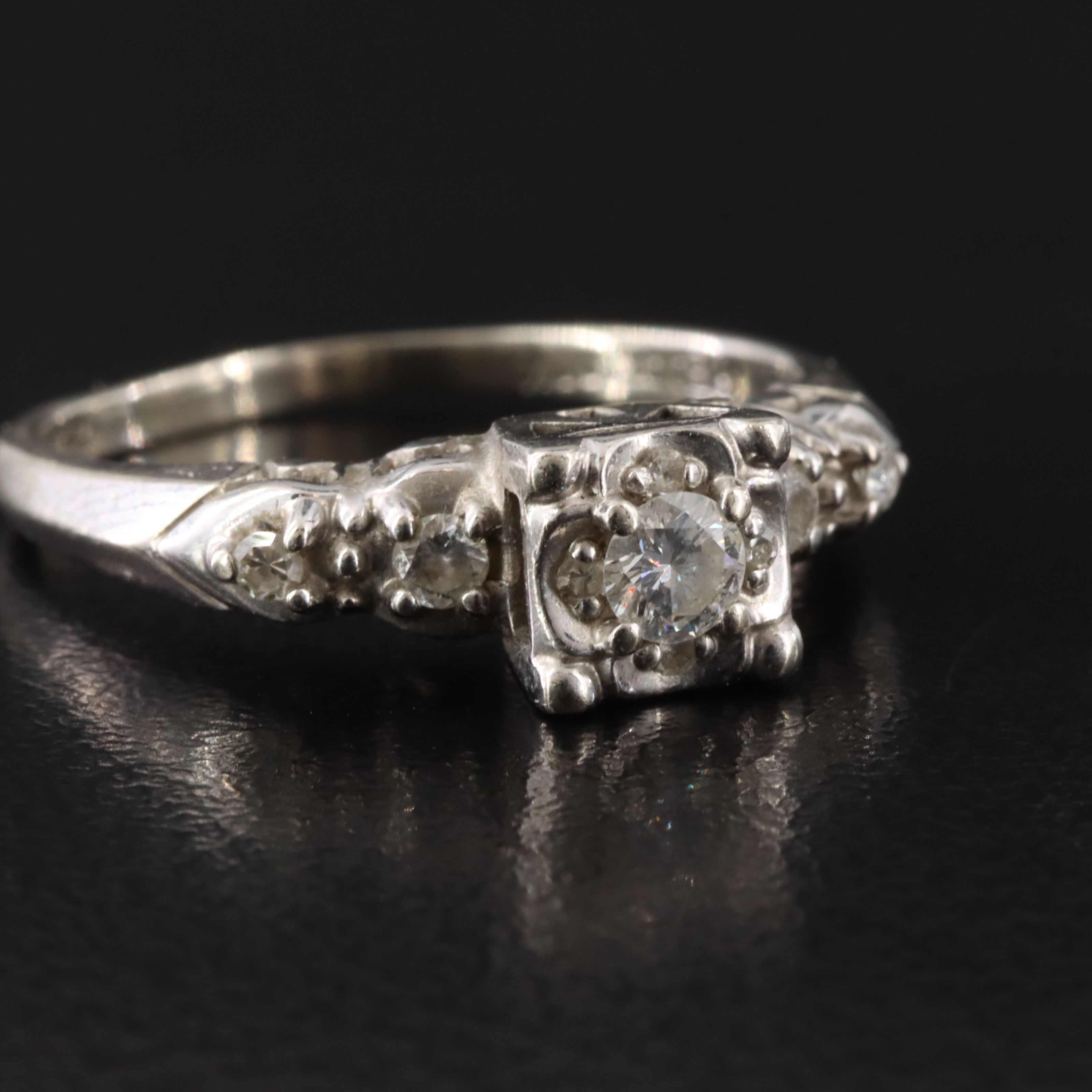 Vintage 14K 0.27 CTW Diamond Ring