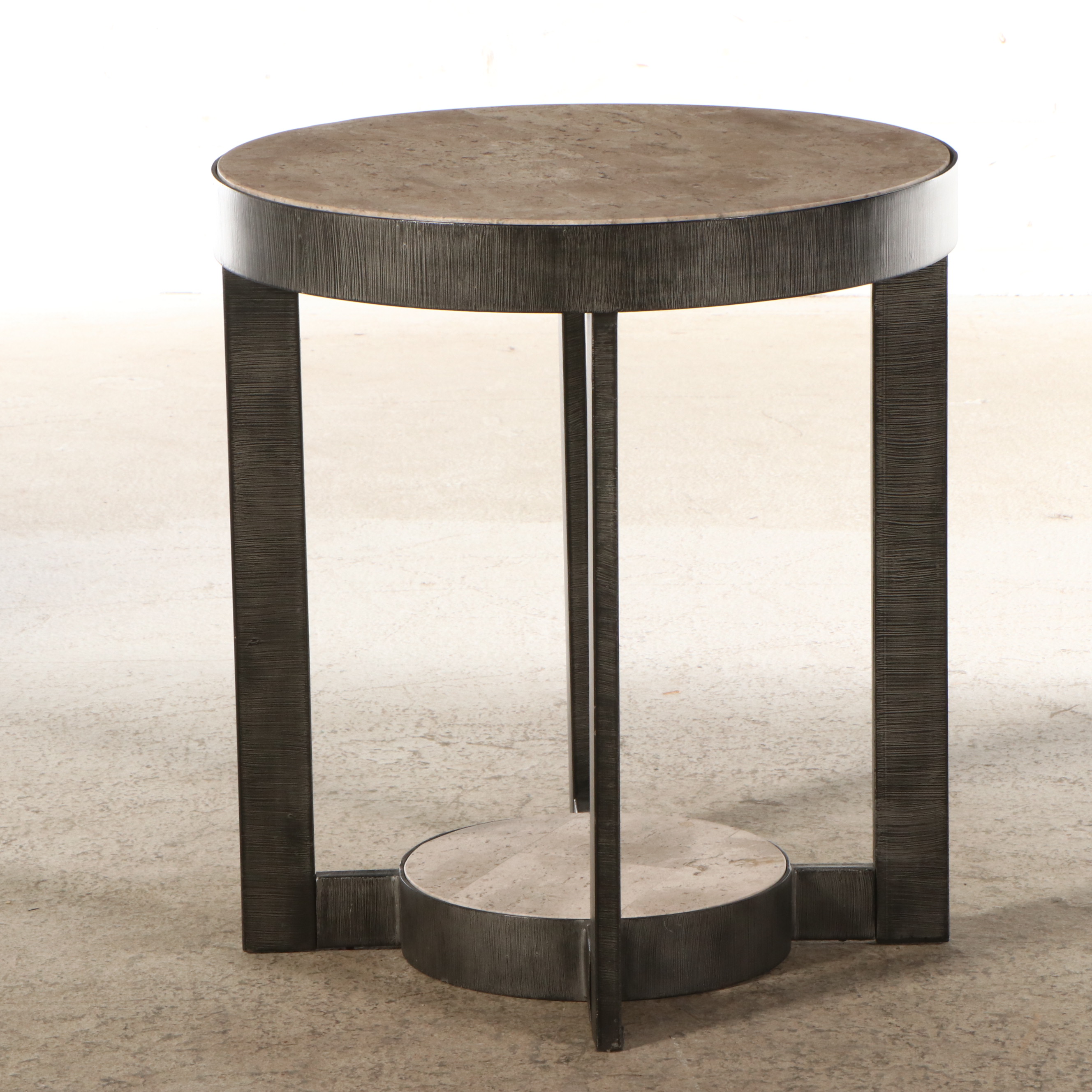 Pair of Modern Contemporary Circular End Tables