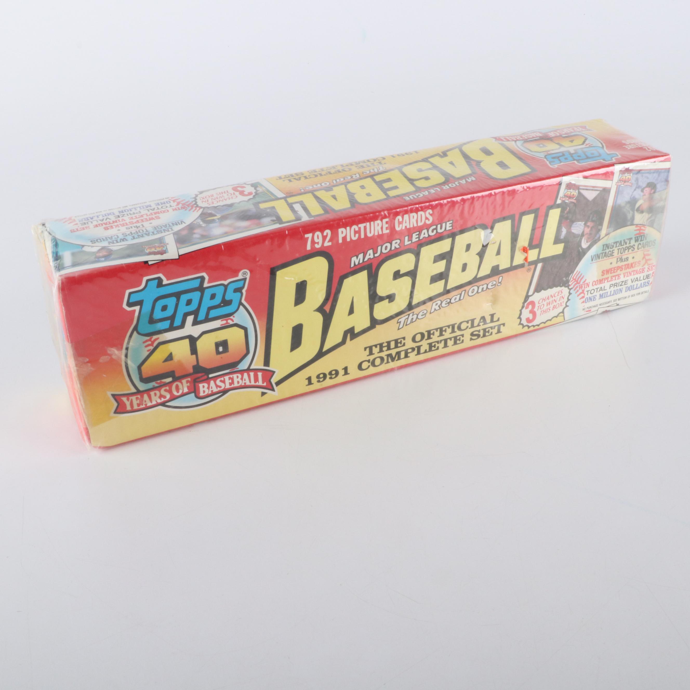 Four Complete Factory Sealed Topps Baseball Card Sets, 1988 to 1991
