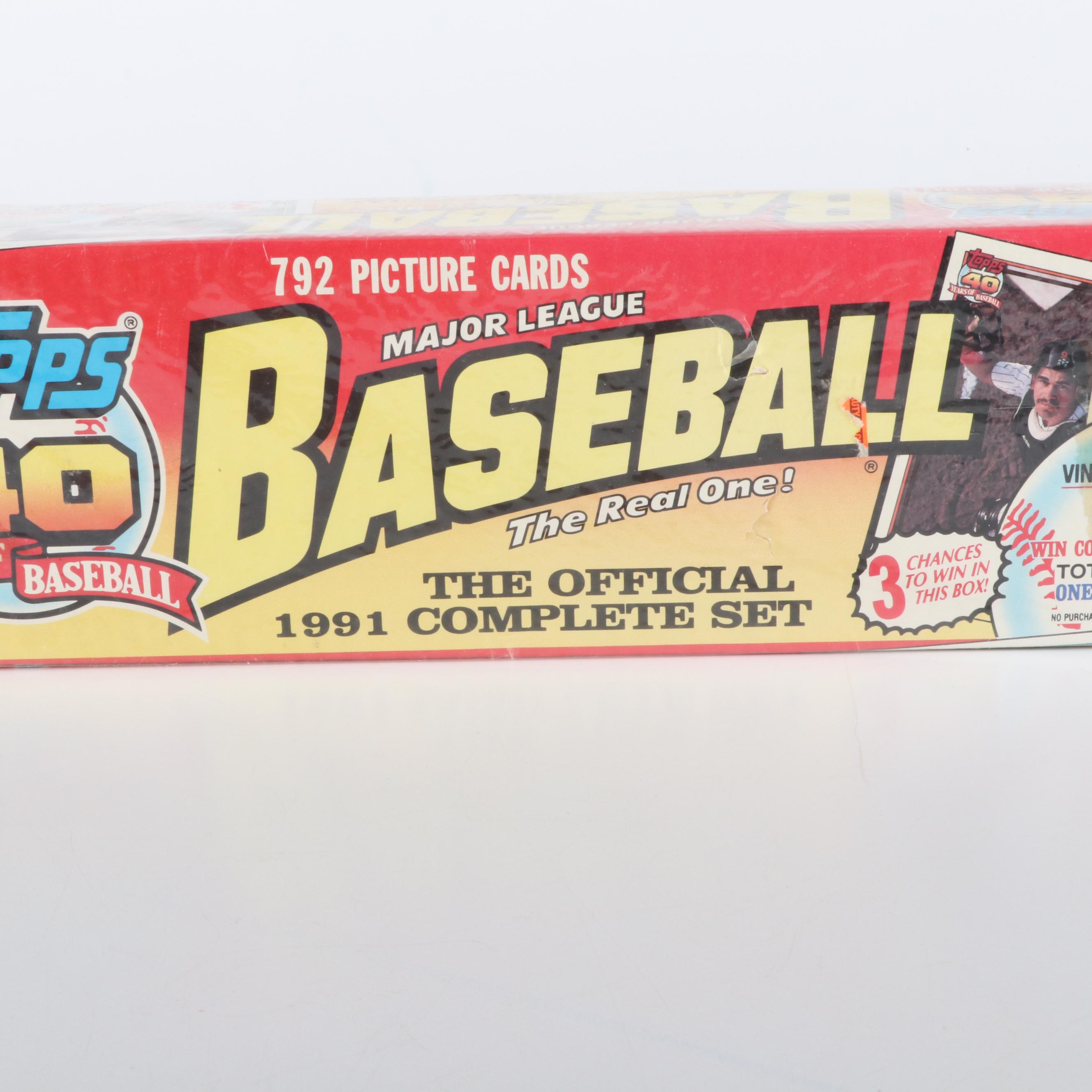 Four Complete Factory Sealed Topps Baseball Card Sets, 1988 to 1991