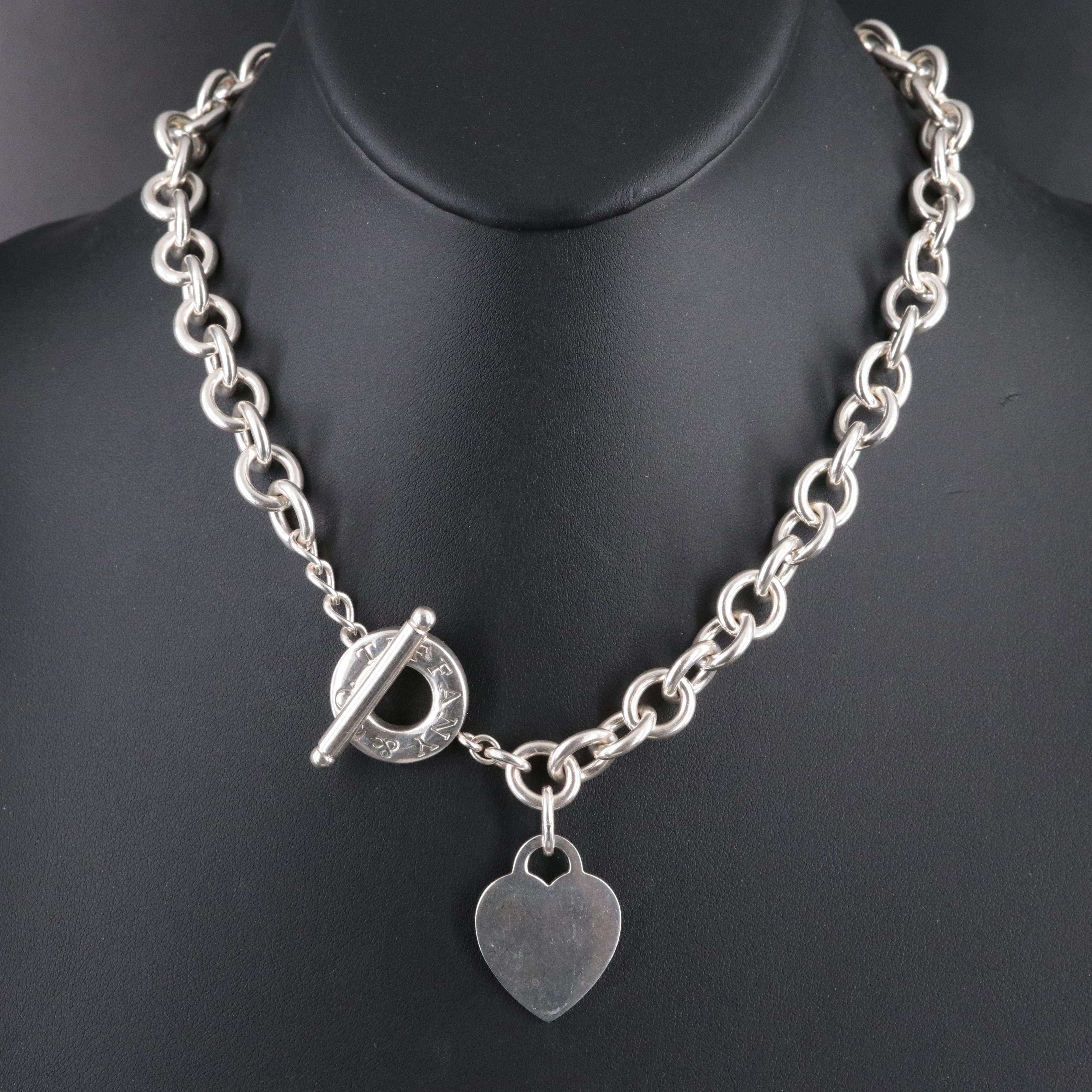 Tiffany & Co. Sterling Heart Toggle Necklace