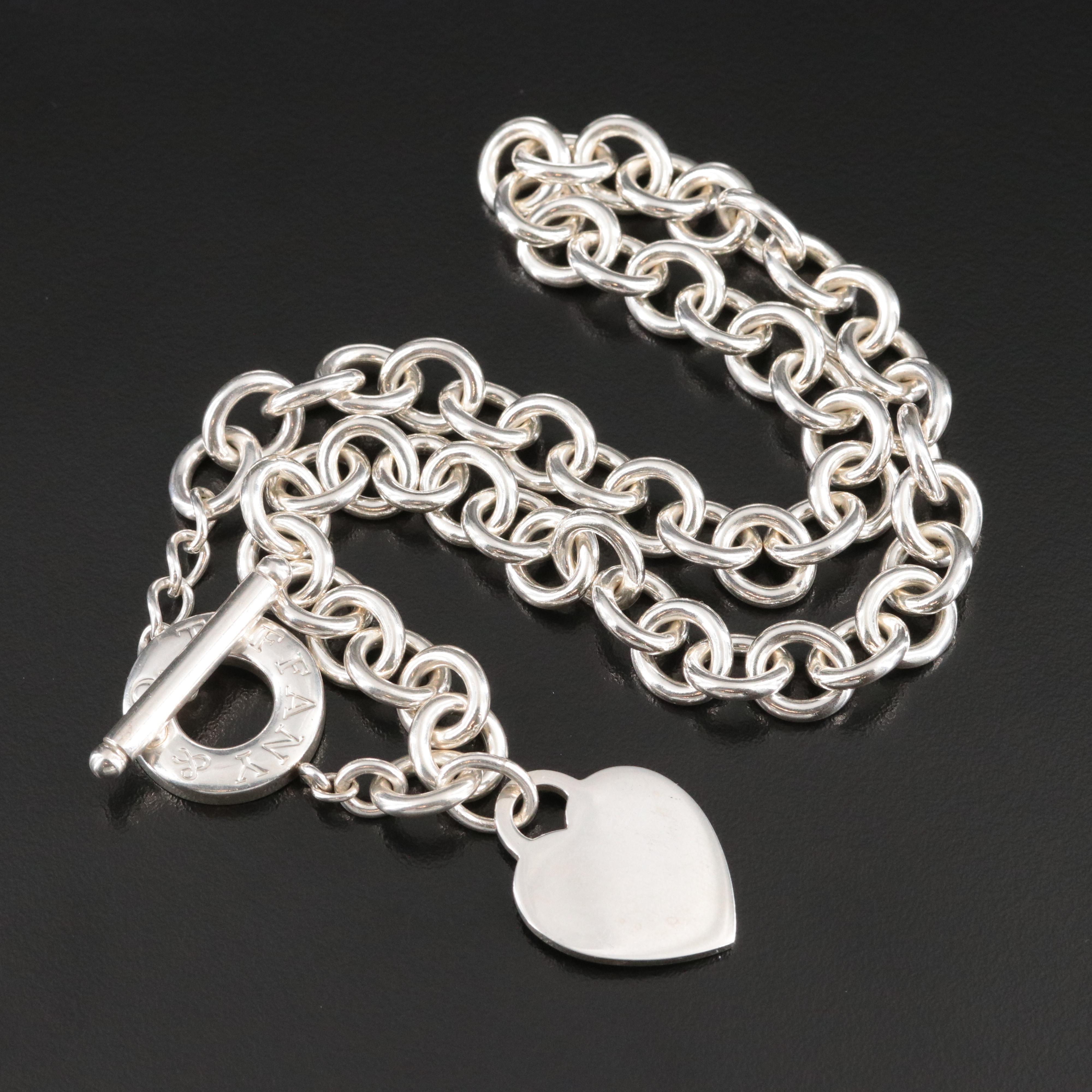 Tiffany & Co. Sterling Heart Toggle Necklace