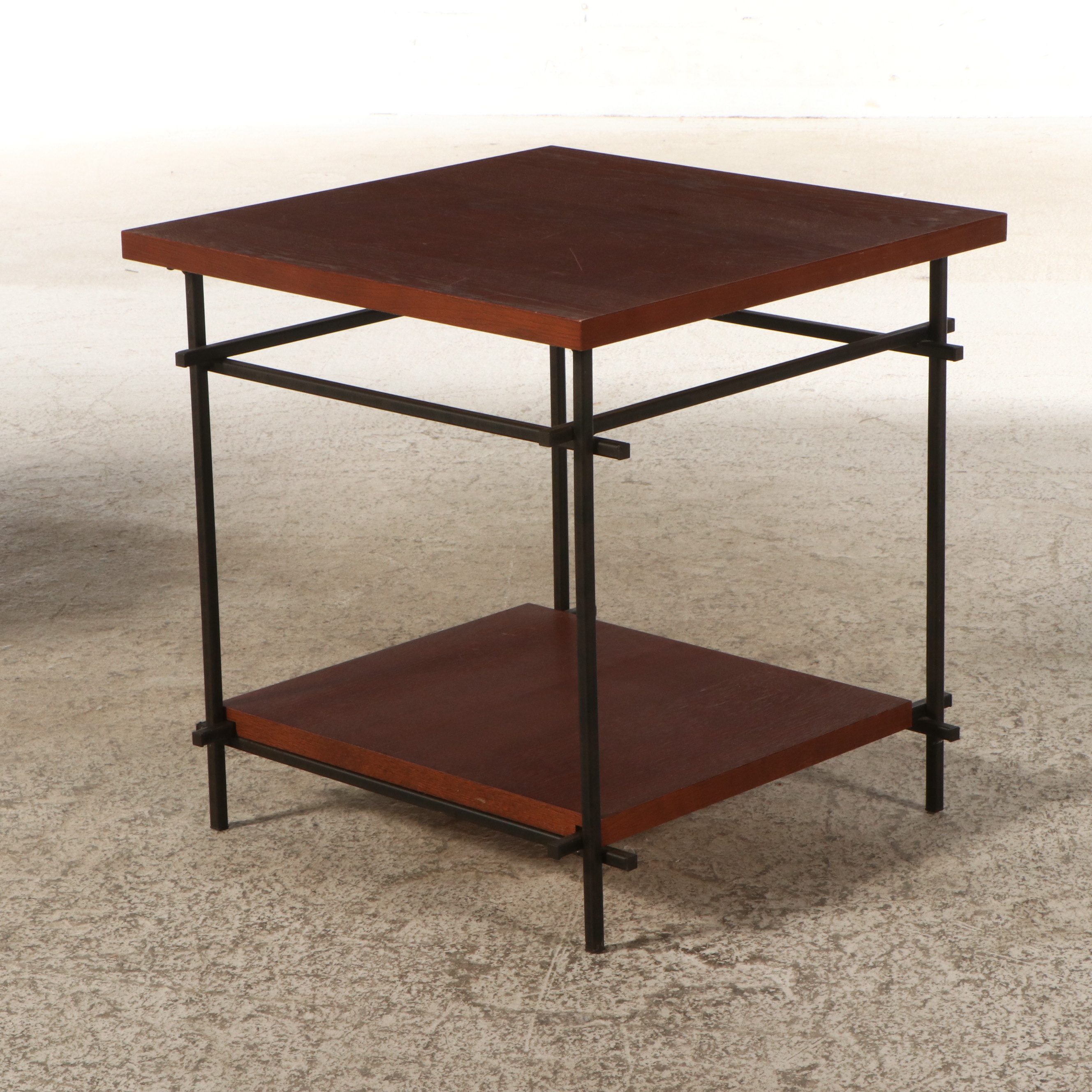Pair of Contemporary Two-Tiered End Tables