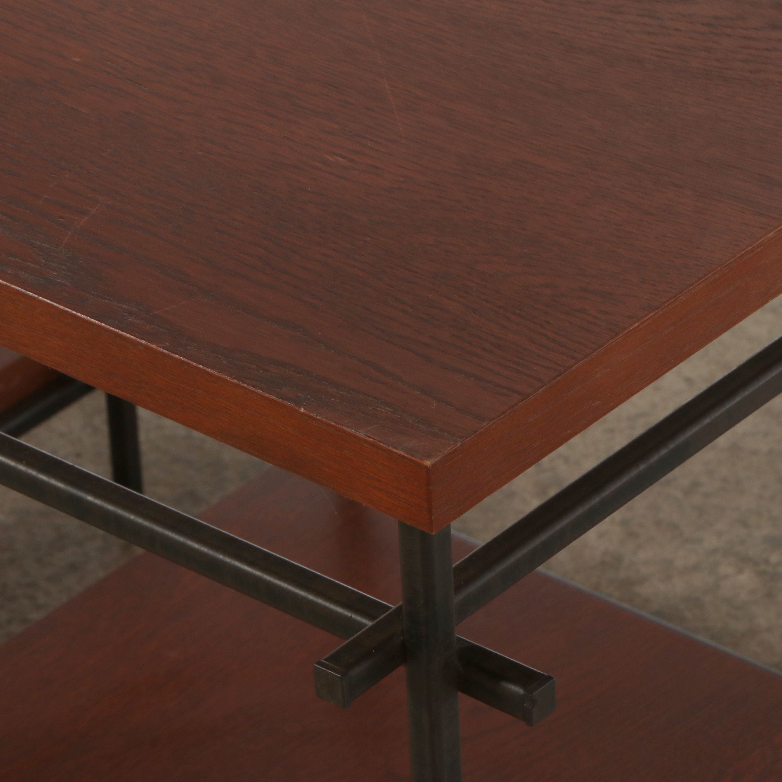 Pair of Contemporary Two-Tiered End Tables