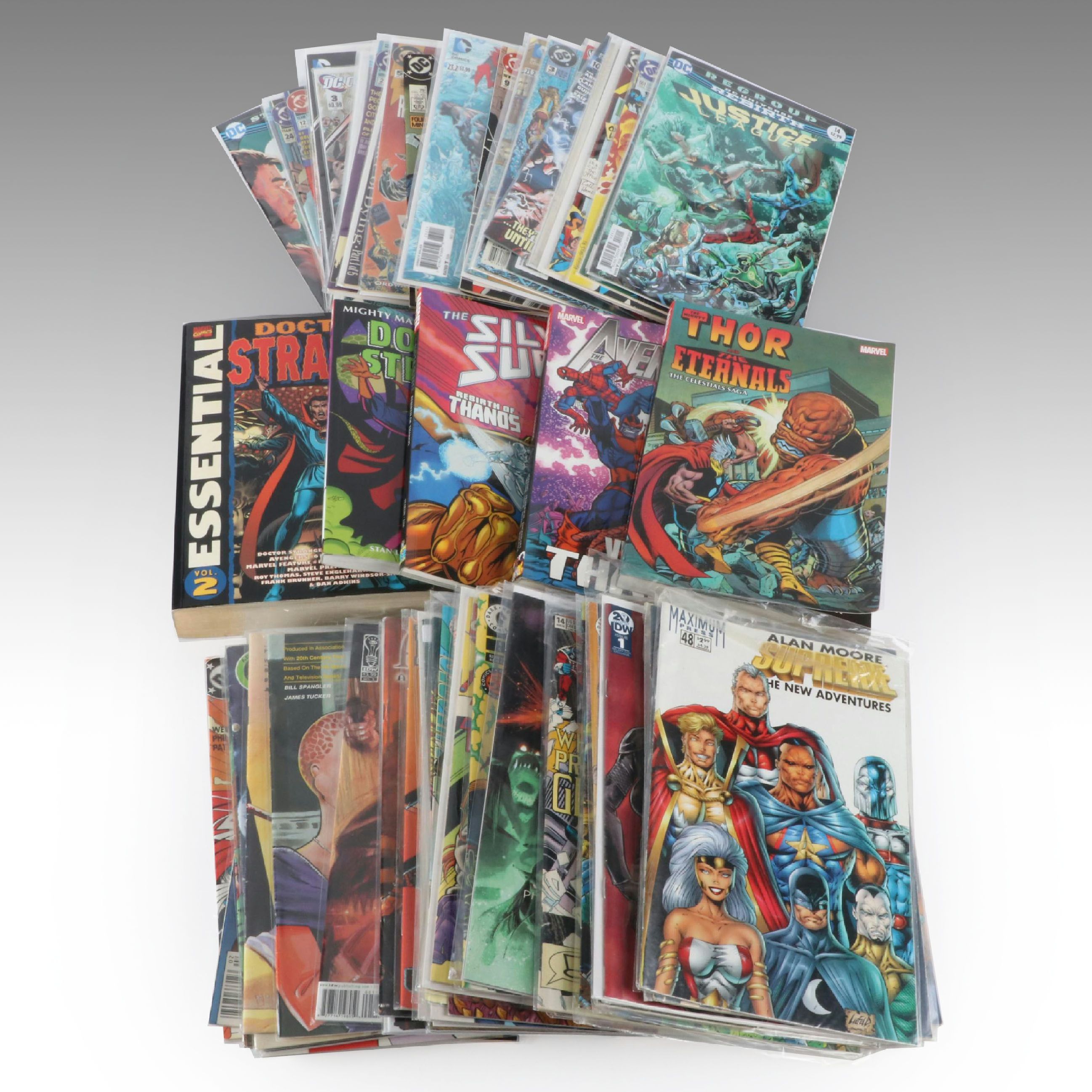 Sixty-Three Comic Books and Five Marvel Trade Paperback Books, 1970s to 2010s