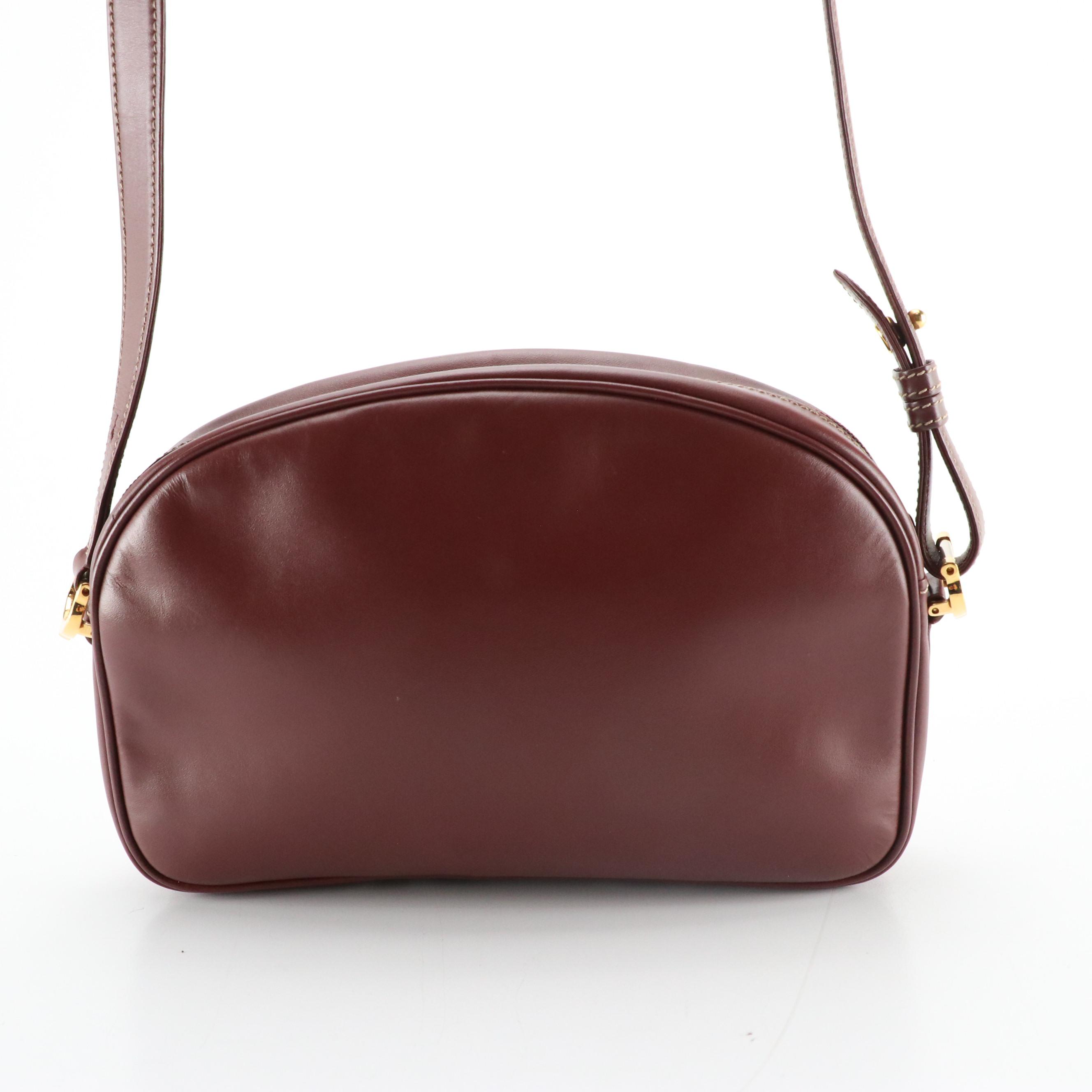Must de Cartier Crossbody Bag in Burgundy Calfskin Leather