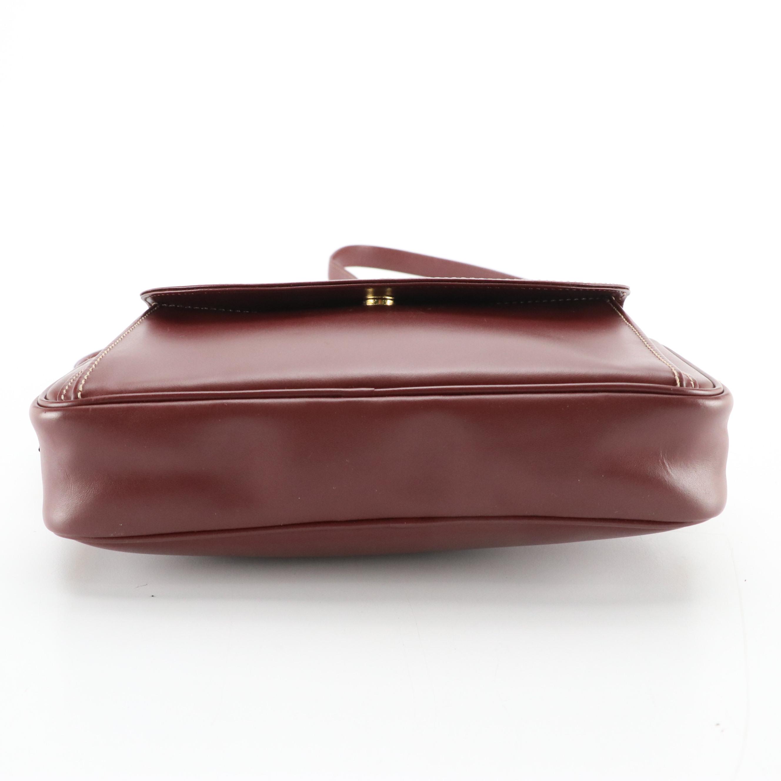 Must de Cartier Crossbody Bag in Burgundy Calfskin Leather