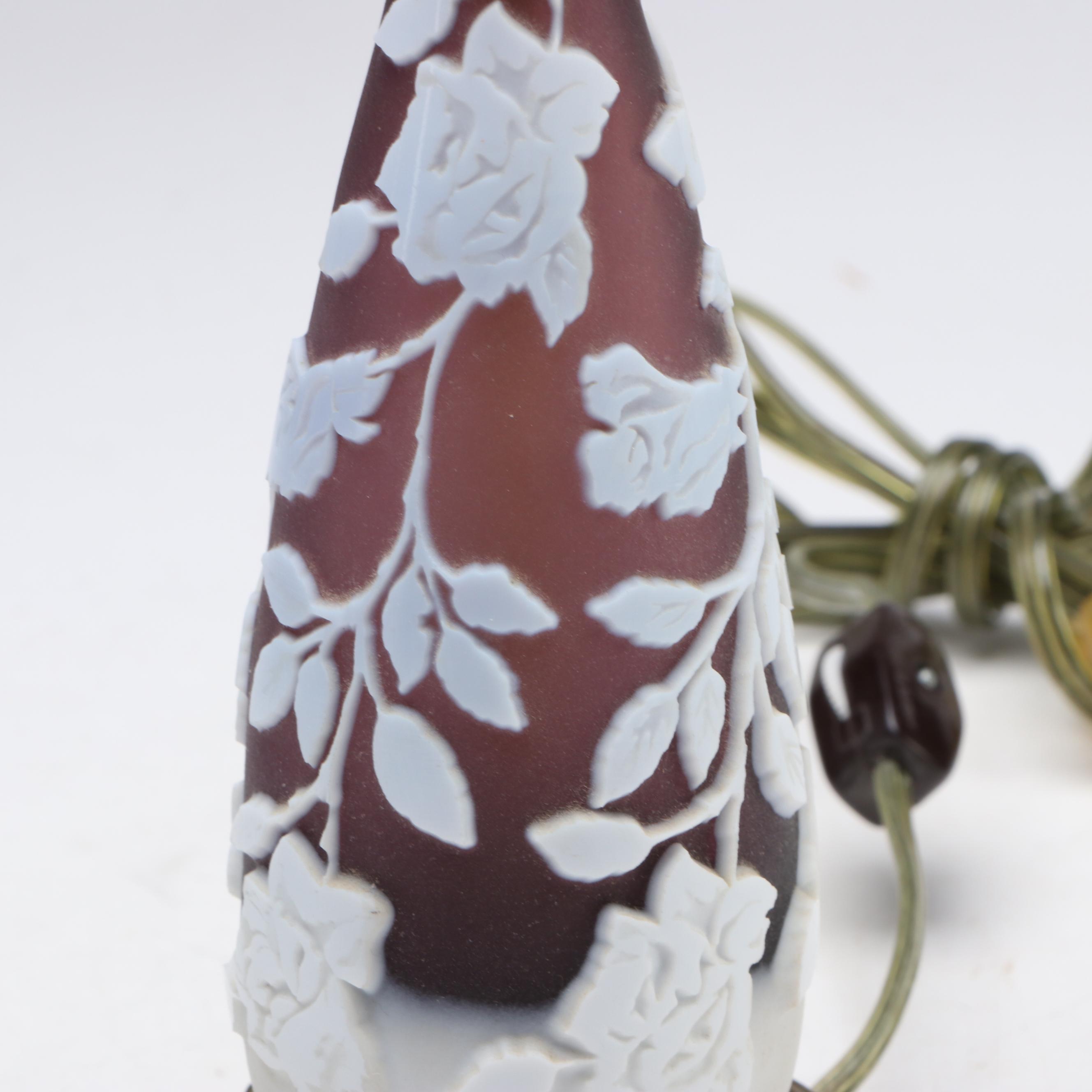 Kelsey Murphy for Pilgrim Etched Glass Botanical Accent Lamp, 1997