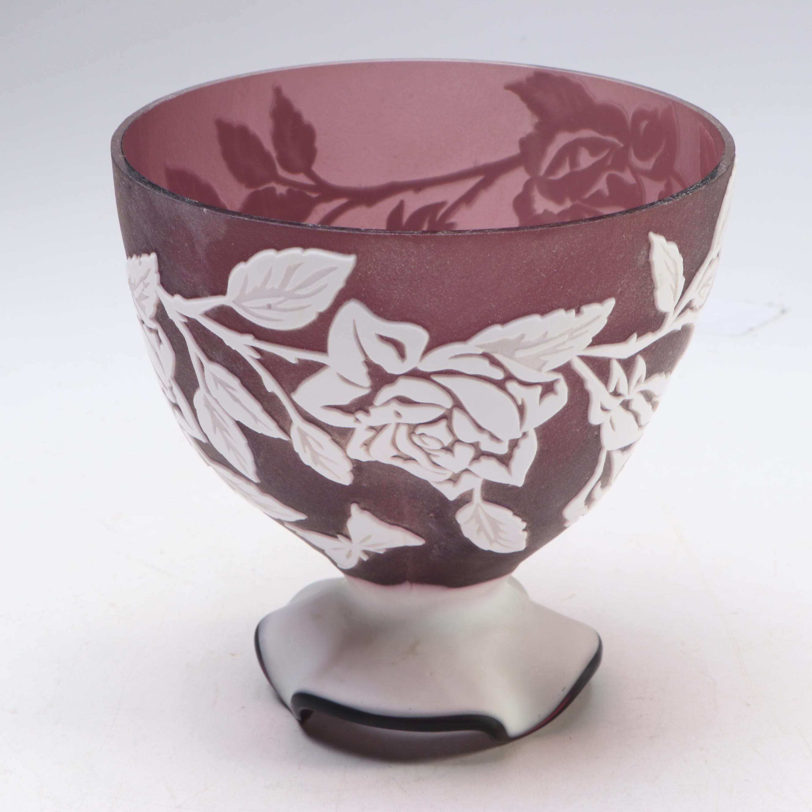 Kelsey Murphy for Pilgrim Etched Glass Botanical Accent Lamp, 1997