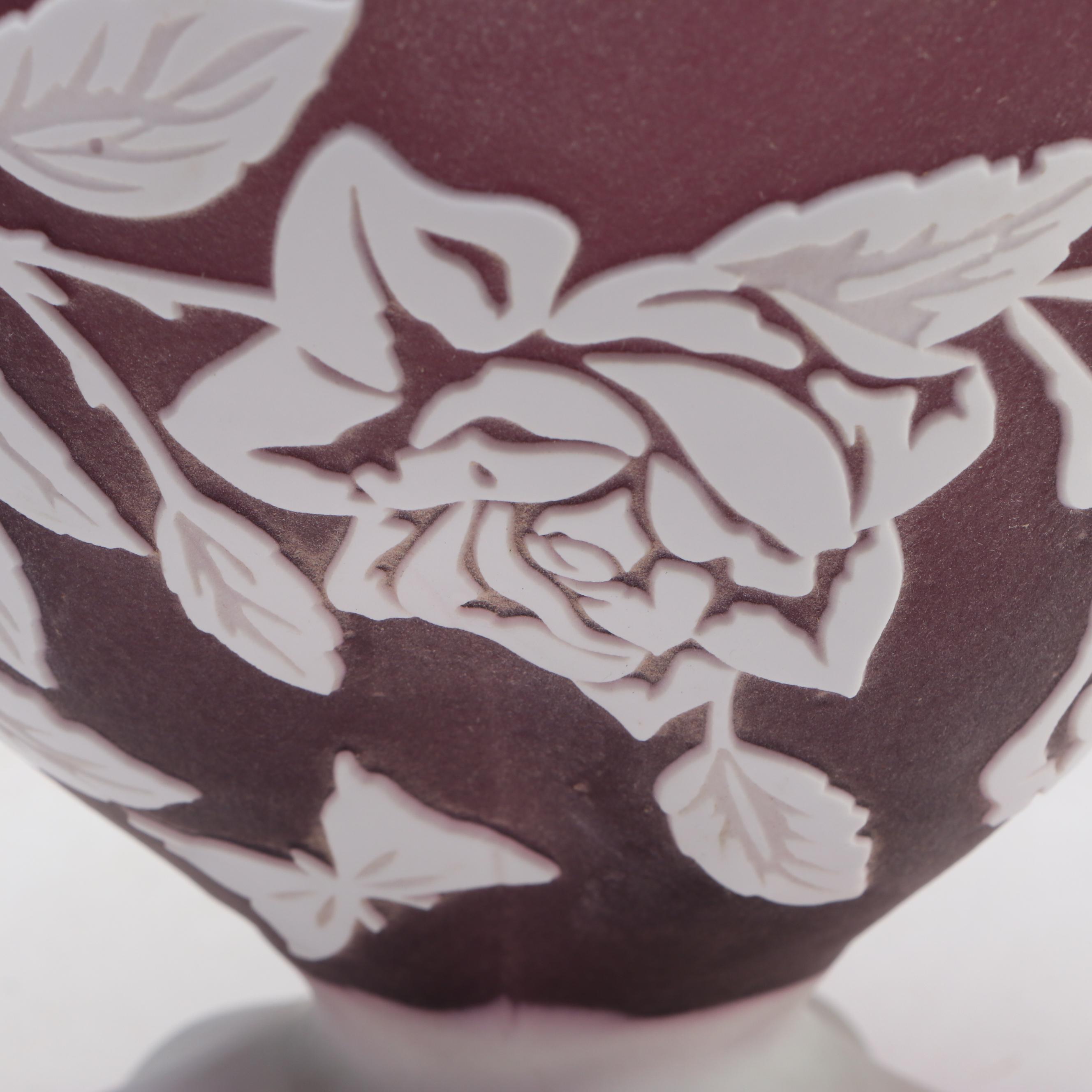 Kelsey Murphy for Pilgrim Etched Glass Botanical Accent Lamp, 1997