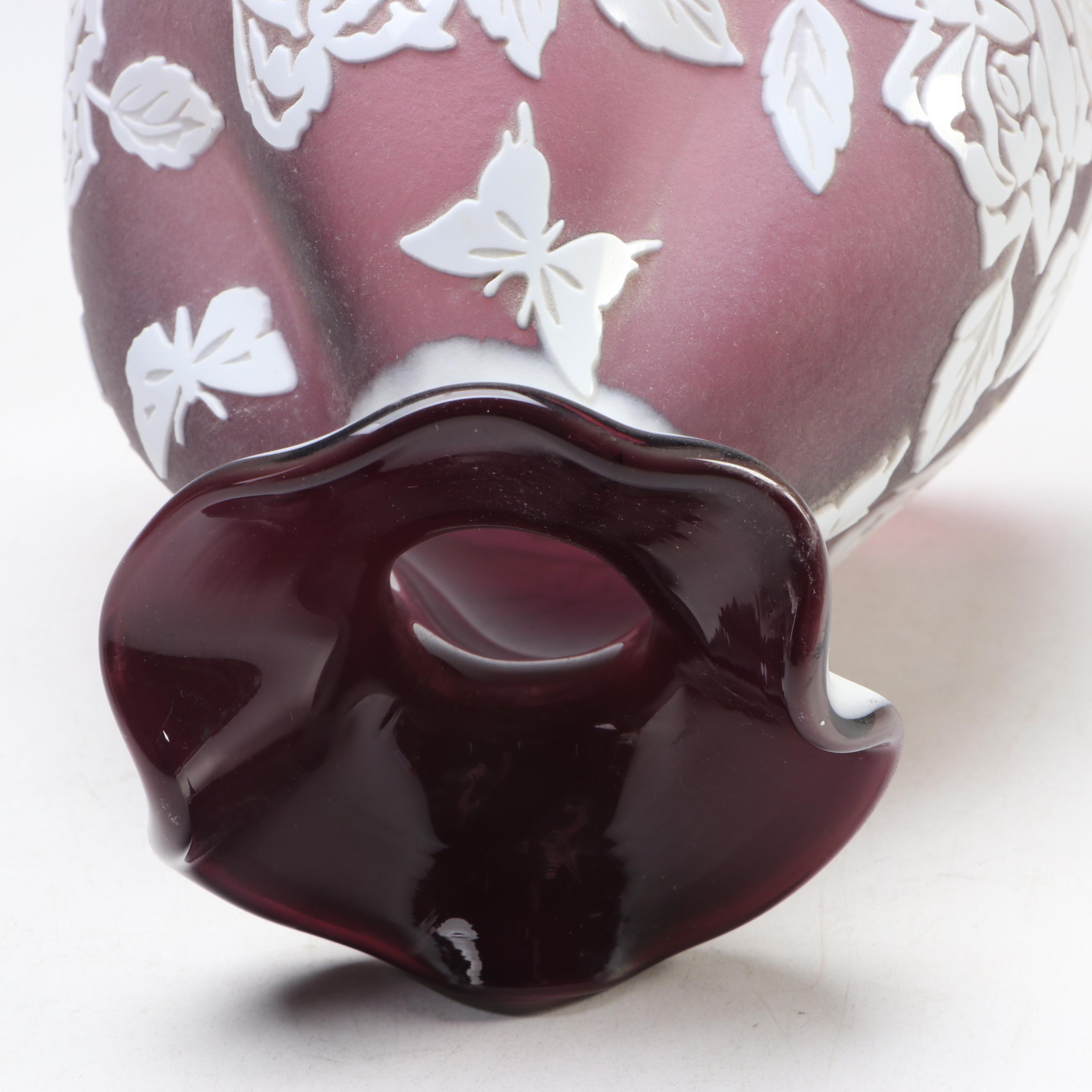 Kelsey Murphy for Pilgrim Etched Glass Botanical Accent Lamp, 1997