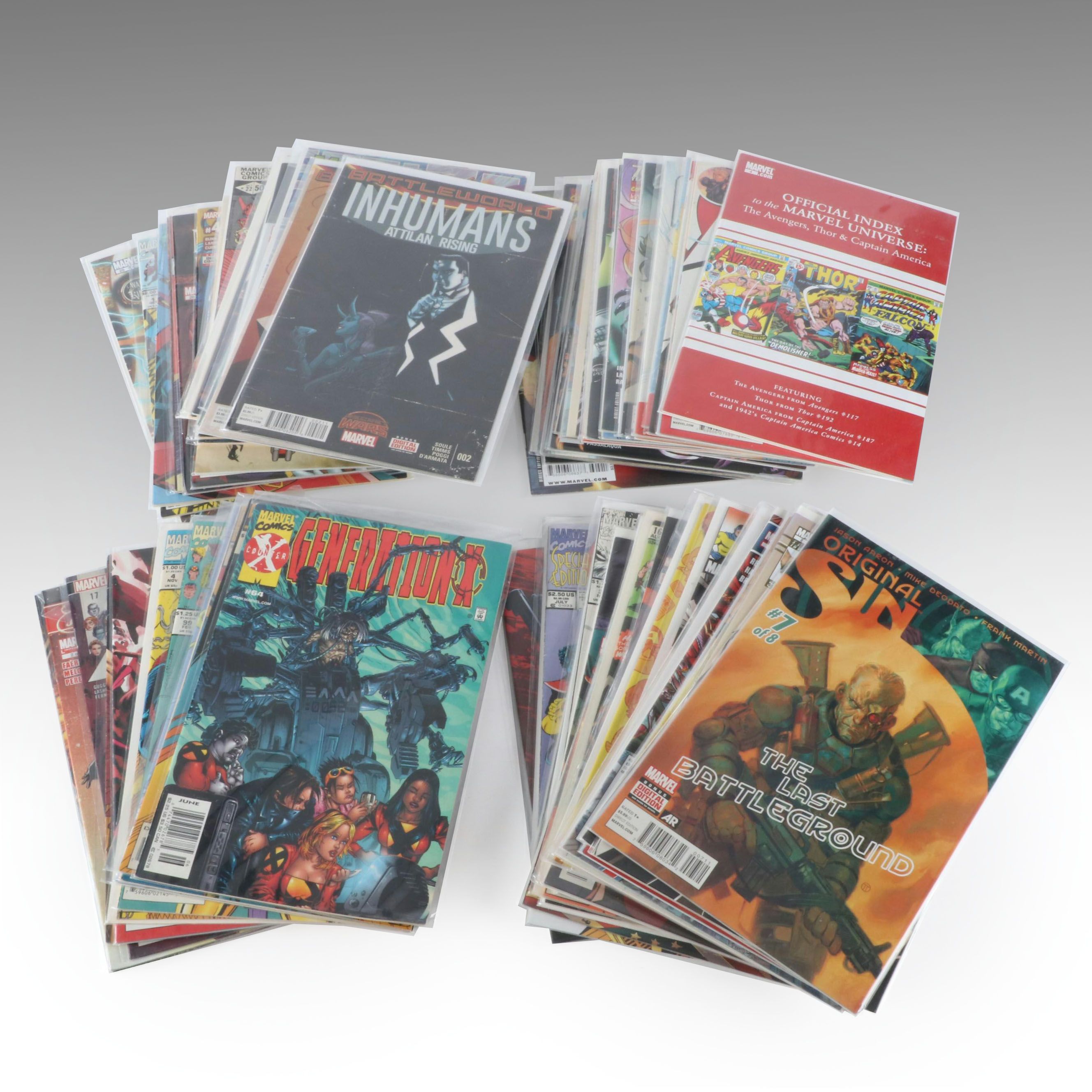 Seventy-Two Comic Books, Mainly Marvel, 1970s to 2010s